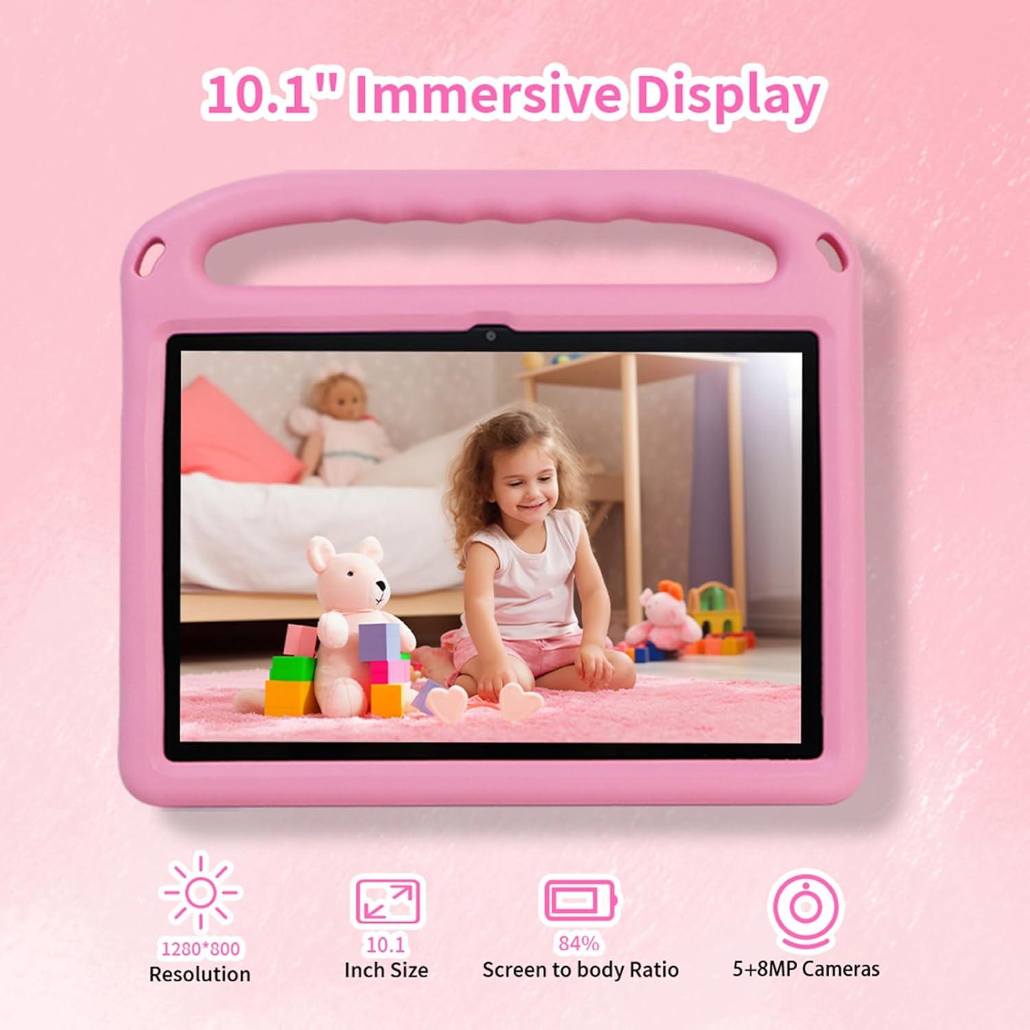 Tableta para Niños CWOWDEFU 10.1" Android 14 Rosa 8GB+128GB