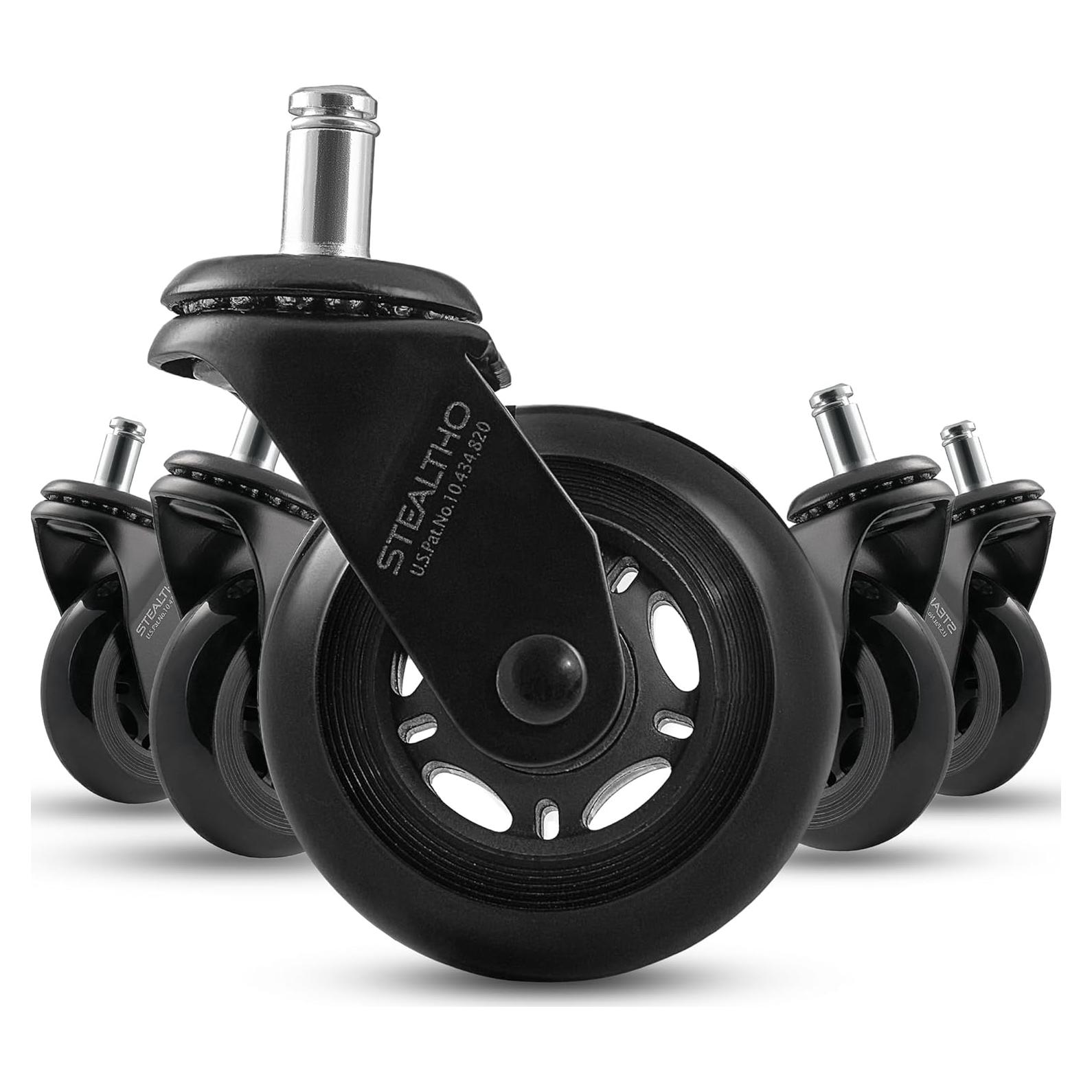 Juego de Ruedas para Silla Stealtho BLVK - Poliuretano Negro