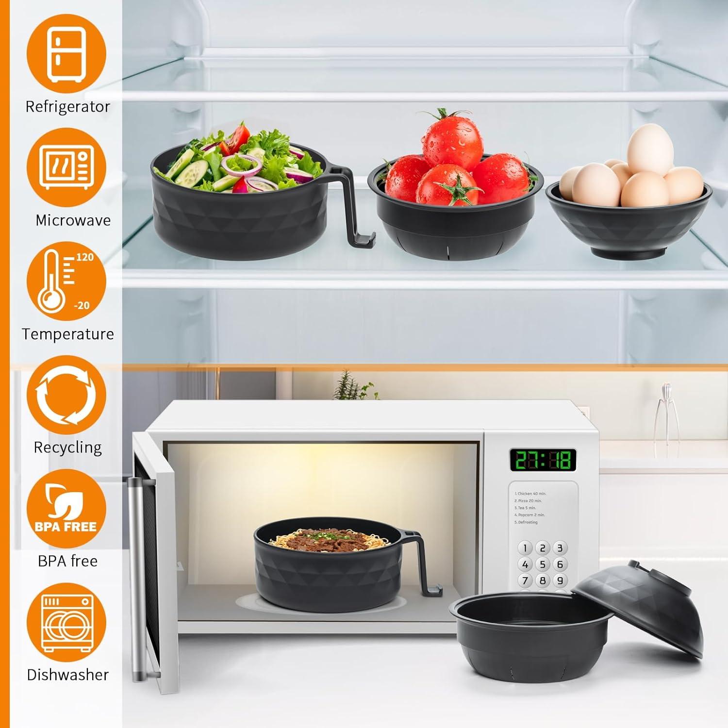 Tazón de Ramen MUUBOOX Negro 0.91L Microondas y Lavavajillas