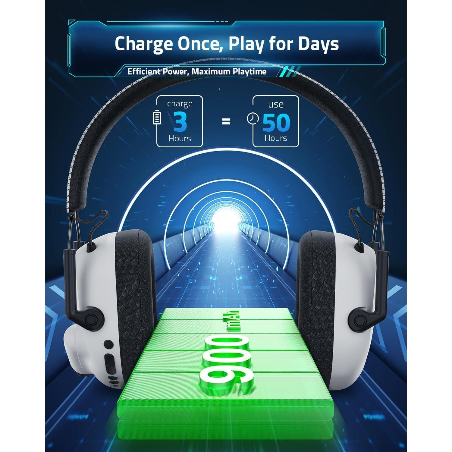 Auriculares Gaming Inalámbricos HW20 - 50mm, 50H, Bluetooth 5.4, RGB