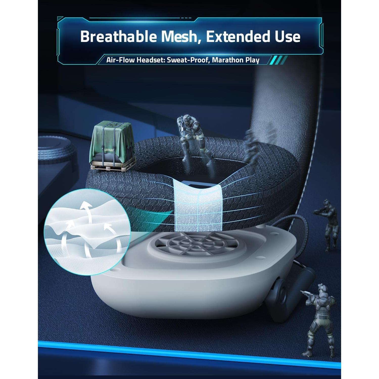 Auriculares Gaming Inalámbricos HW20 - 50mm, 50H, Bluetooth 5.4, RGB