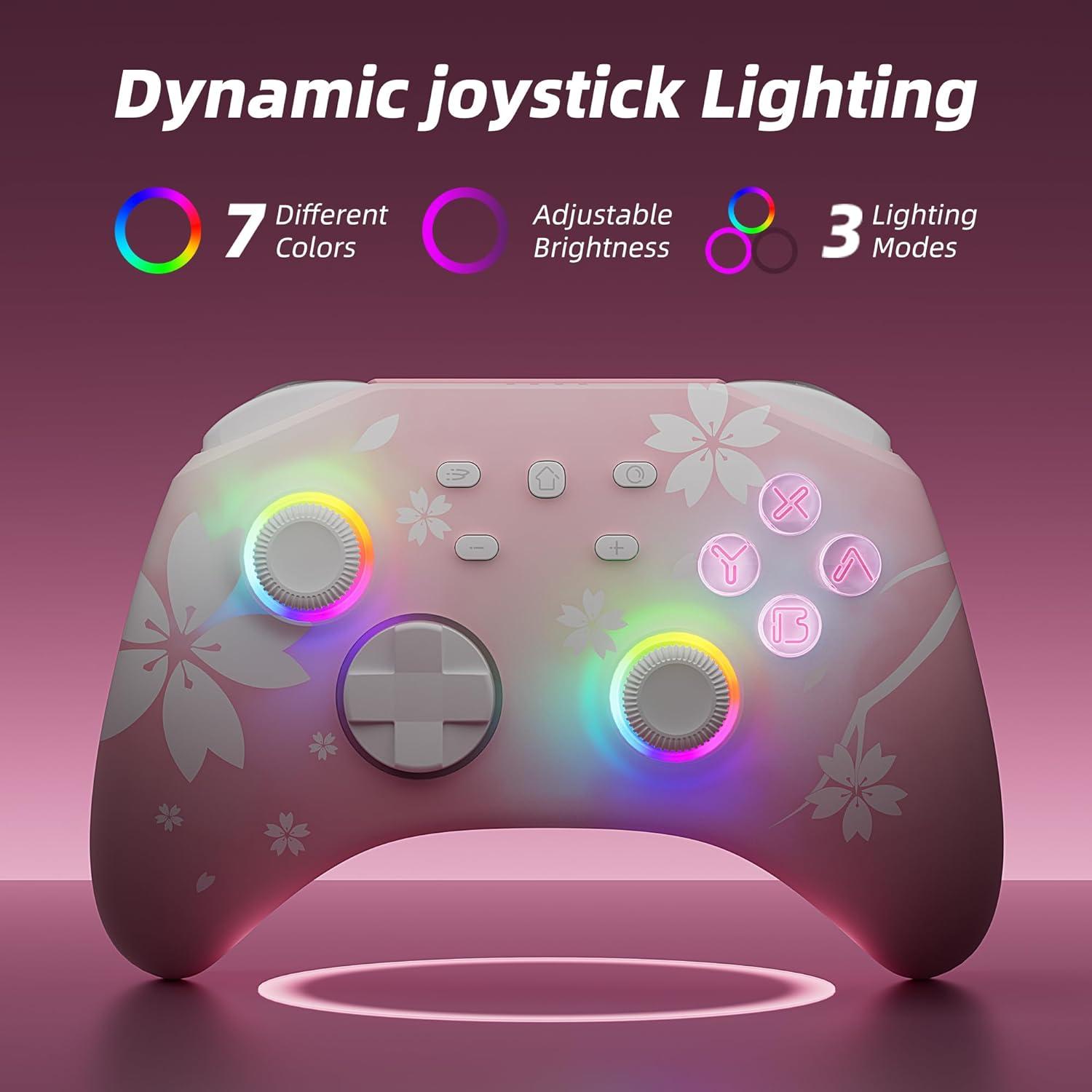 Controlador Pro Inalámbrico Mytrix Rosa para Switch y PC