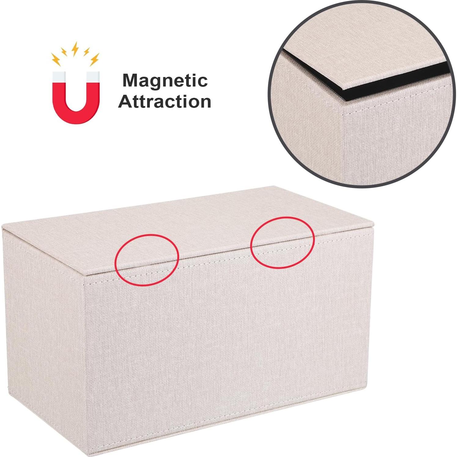 Cubierta de Caja de Tejidos Sumnacon Grande Beige Rectangular