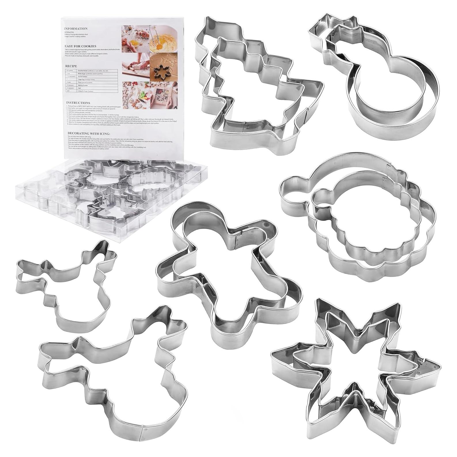 Cortadores de Galletas de Navidad MrCookie 12 Piezas Acero Inoxidable