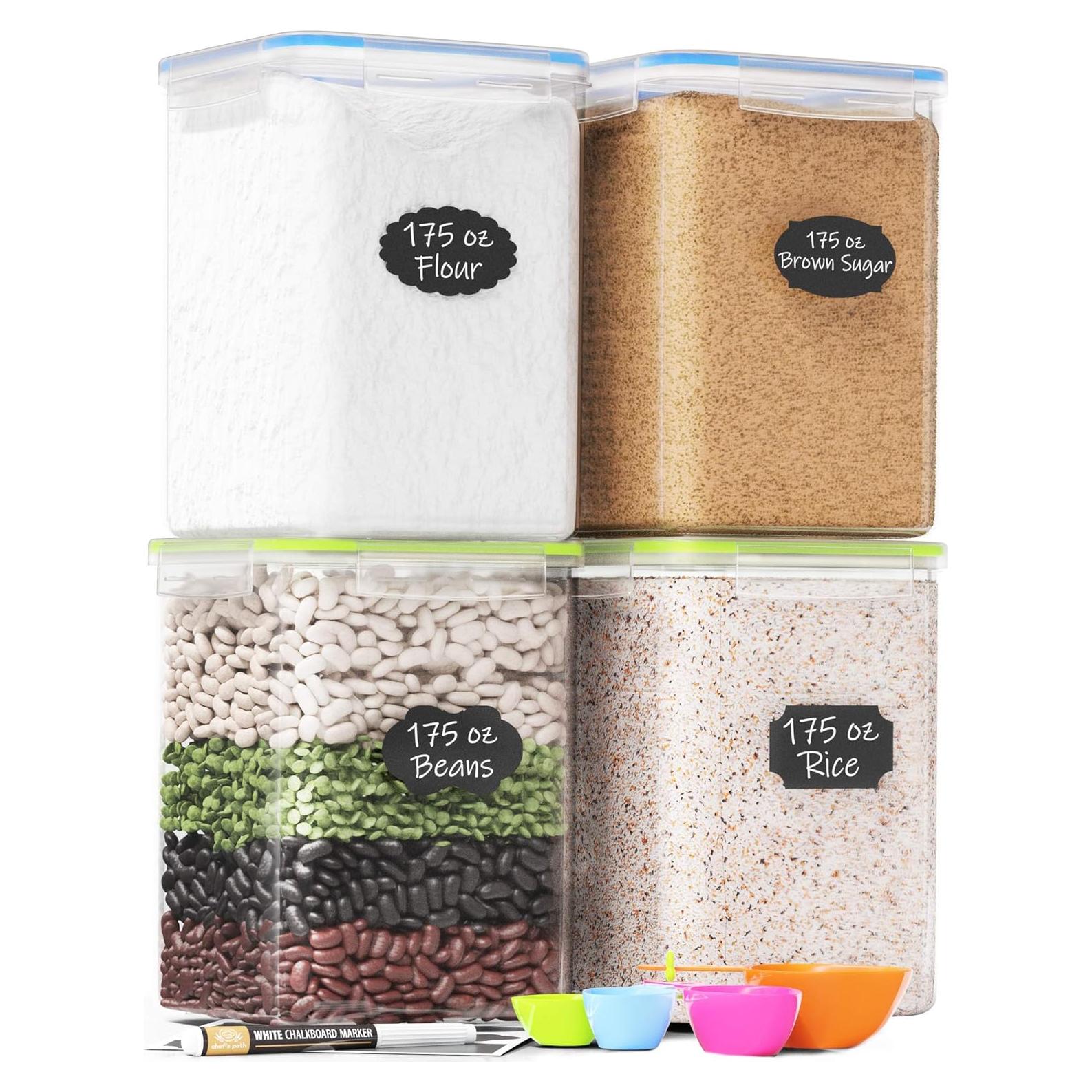 Juego de 4 Cajas de Almacenamiento Chef's Path 5.2L Herméticas