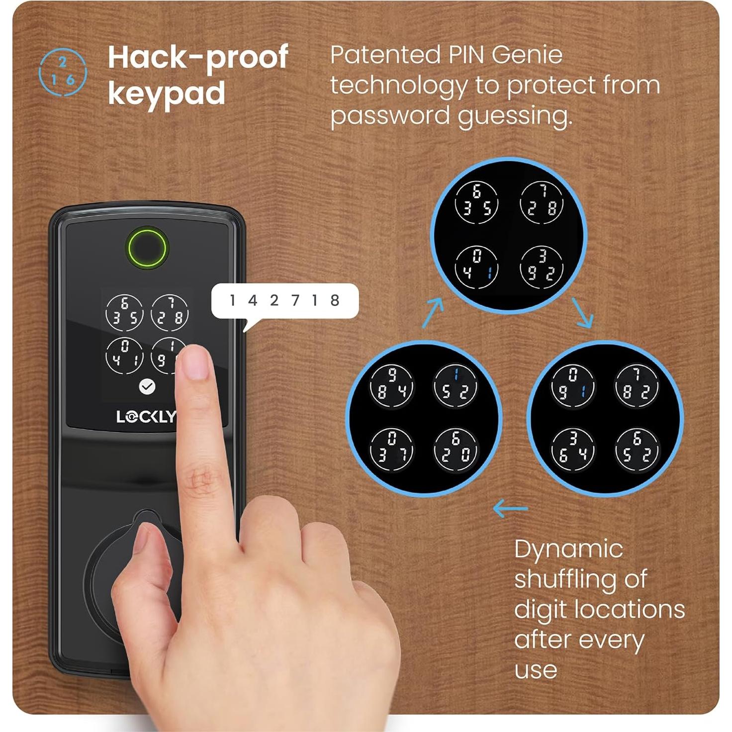 Cerradura Inteligente Lockly Secure Pro 2025 con Wi-Fi y Huella Dactilar