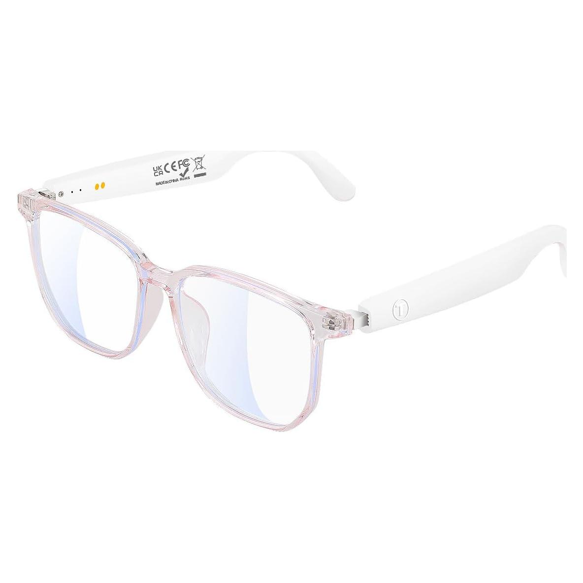 Gafas Bluetooth Enzemit Anti-Luz Azul Lentes Claras Rosa