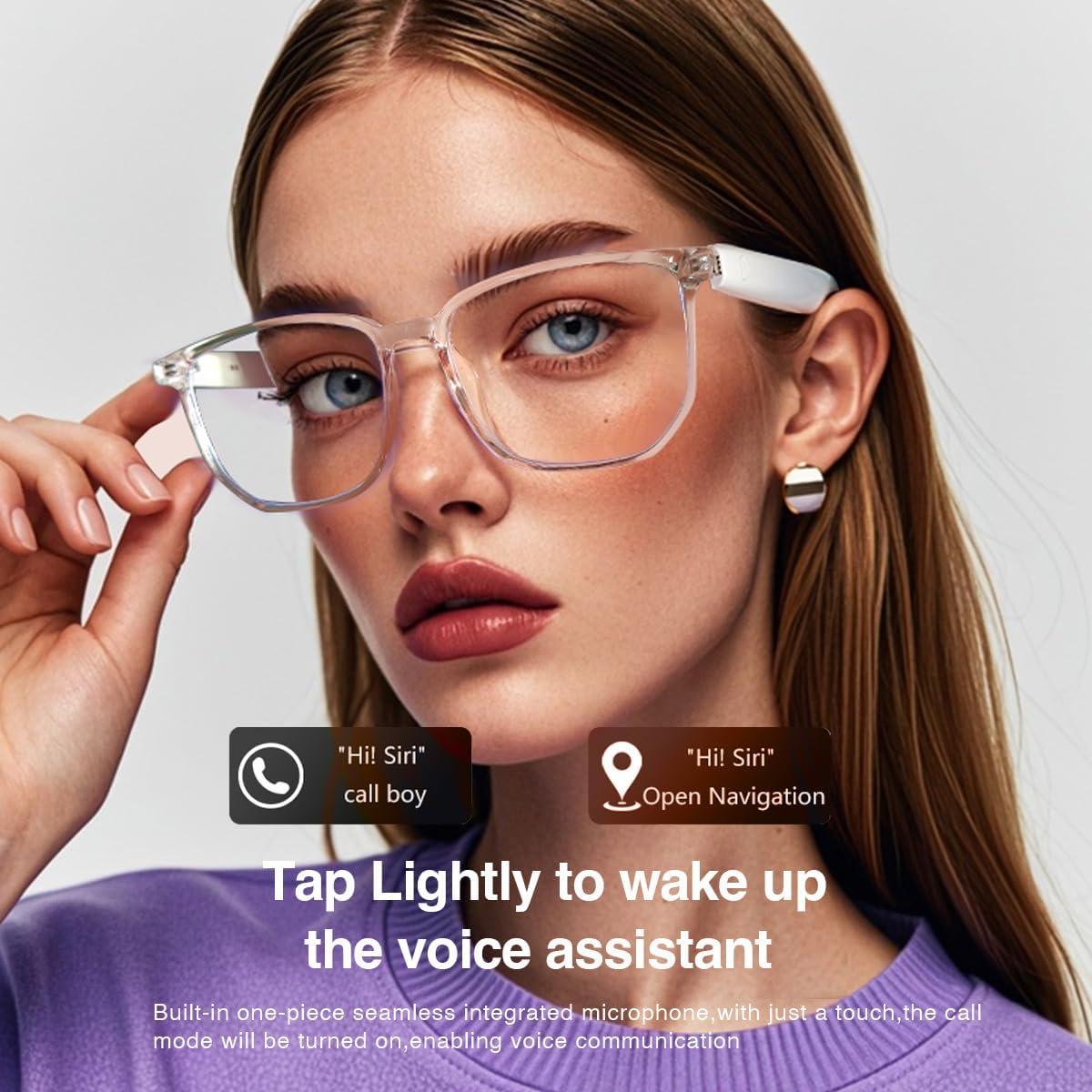 Gafas Bluetooth Enzemit Anti-Luz Azul Lentes Claras Rosa