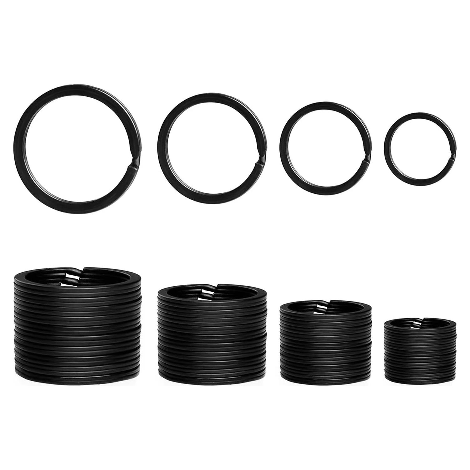 Paquete de 40 Anillos de Llave de Metal Negro ZoloAJay