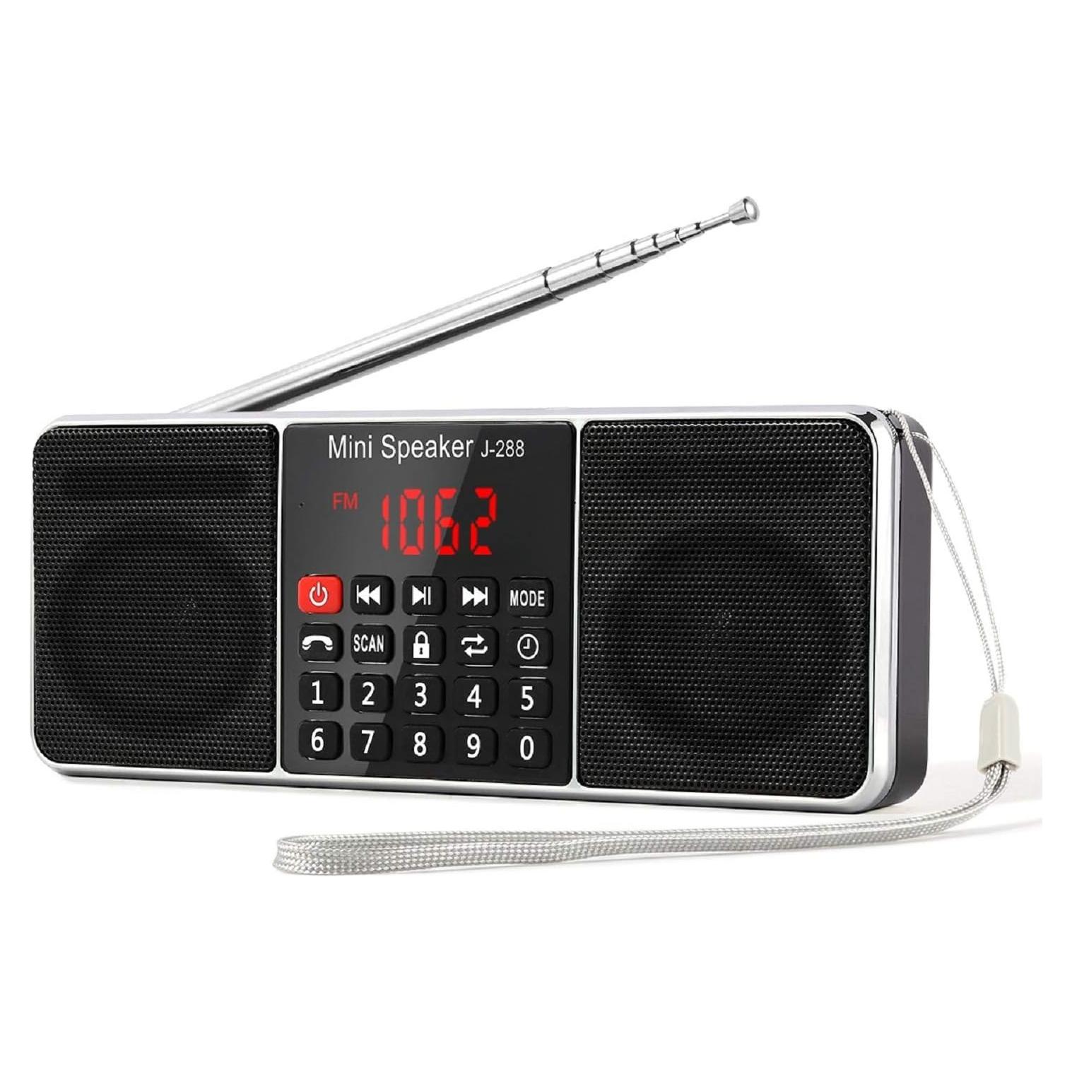 Radio portátil PRUNUS J-288 AM FM Bluetooth con altavoz
