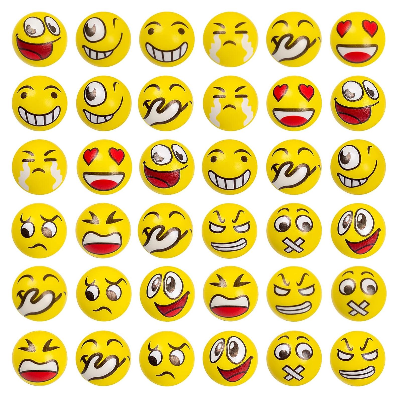 Pelotas Antiestrés Mini LOVESTOWN 36PCS 5cm Amarillas