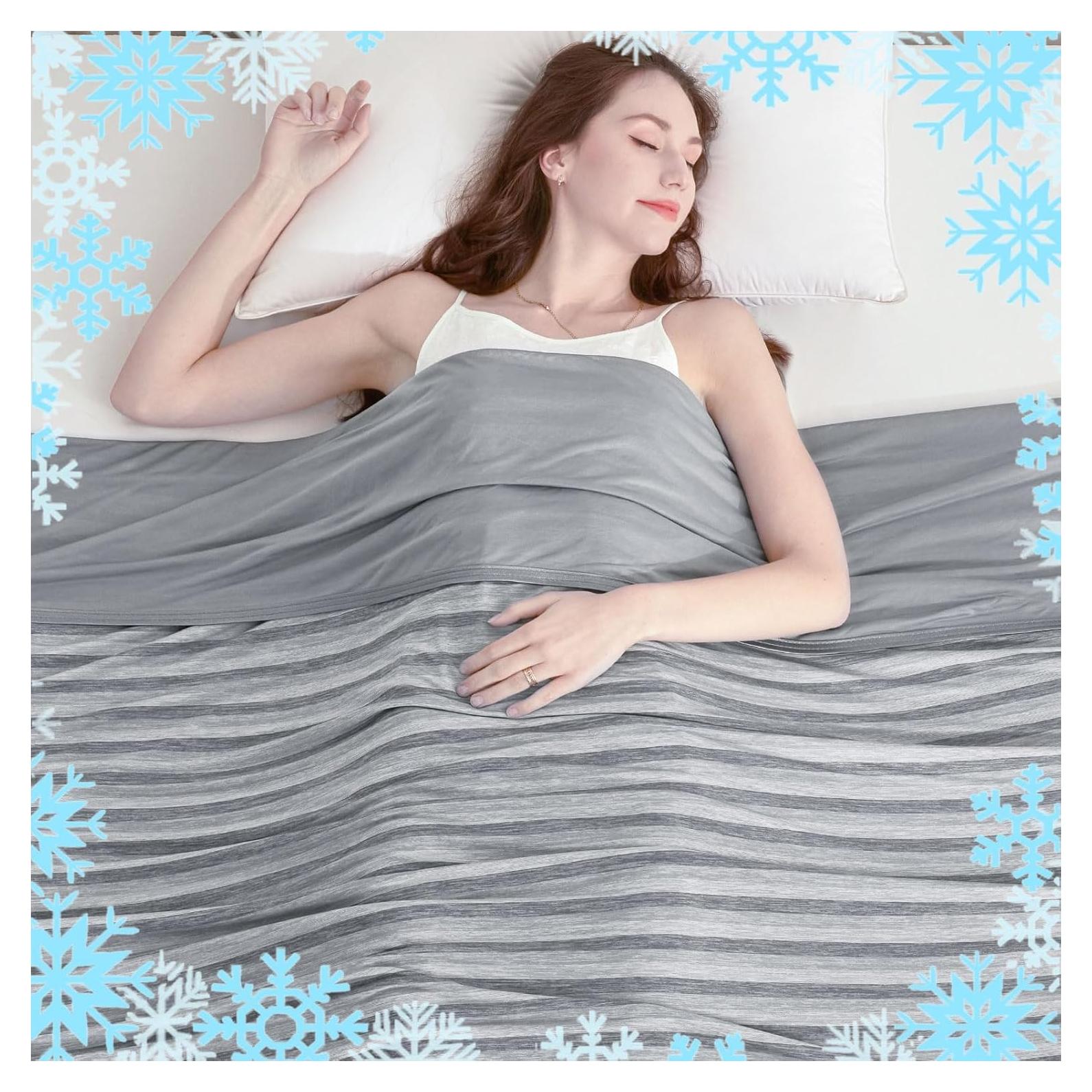 Manta de Enfriamiento Ailemei XL 127x178cm Doble Cara Grises