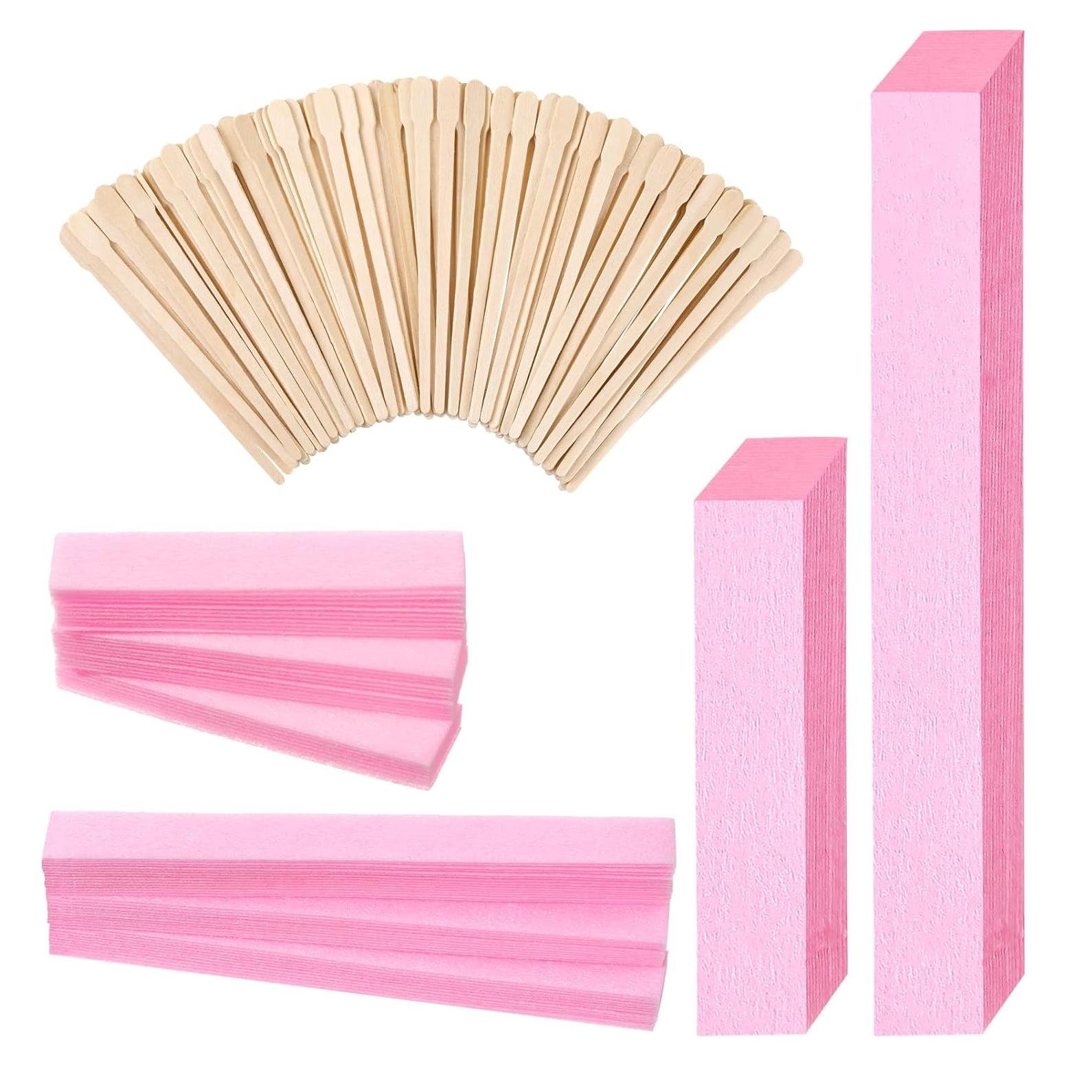 Kit de Cera 600 Pcs Leelosp - 400 Tiras y 200 Palitos Rosa