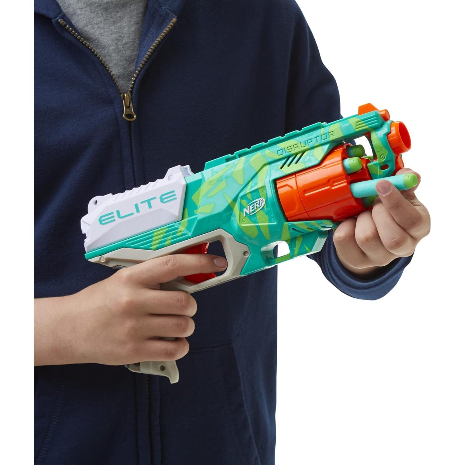 Lanzador Nerf Elite Disruptor Verde 6 Dardos Rápido 8+