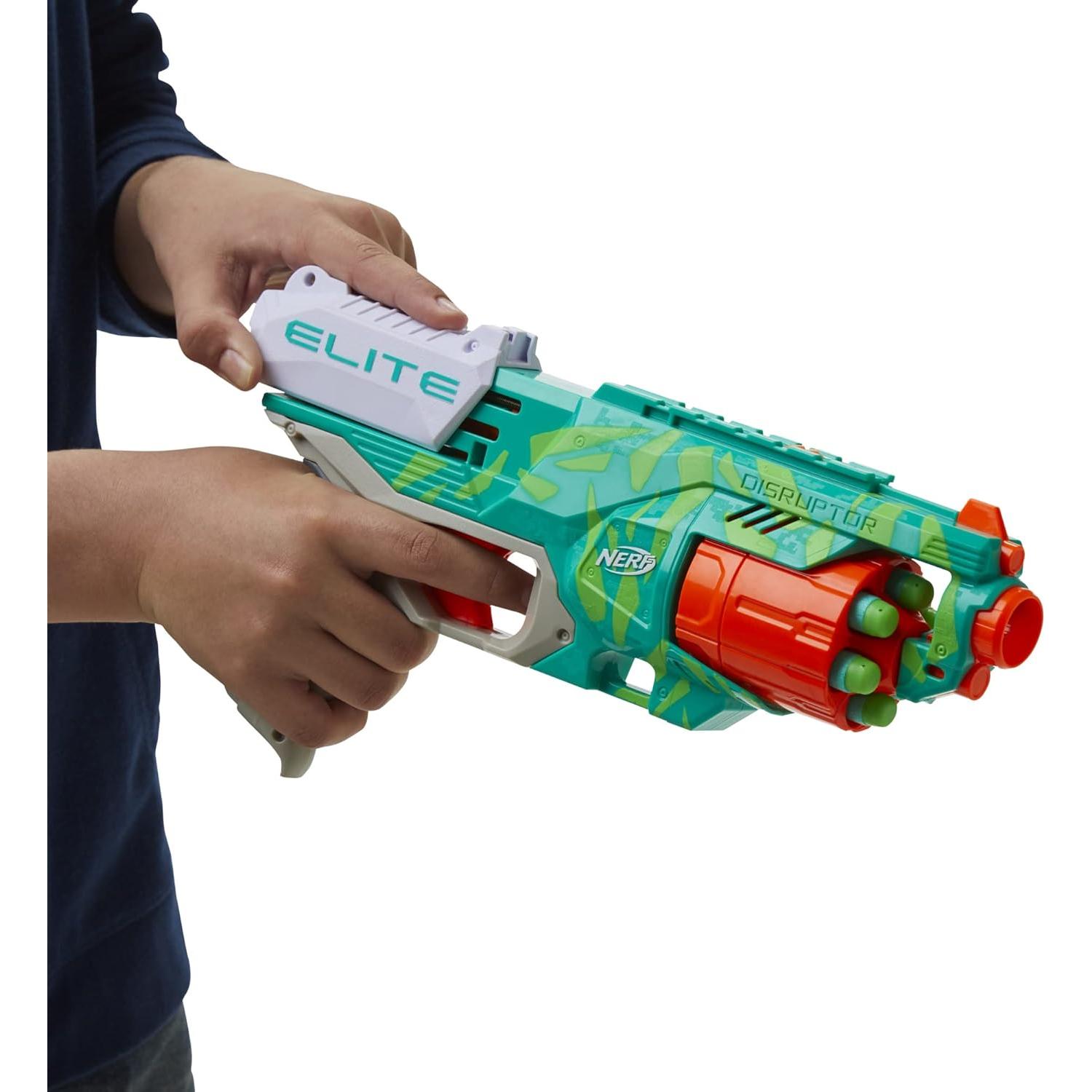 Lanzador Nerf Elite Disruptor Verde 6 Dardos Rápido 8+
