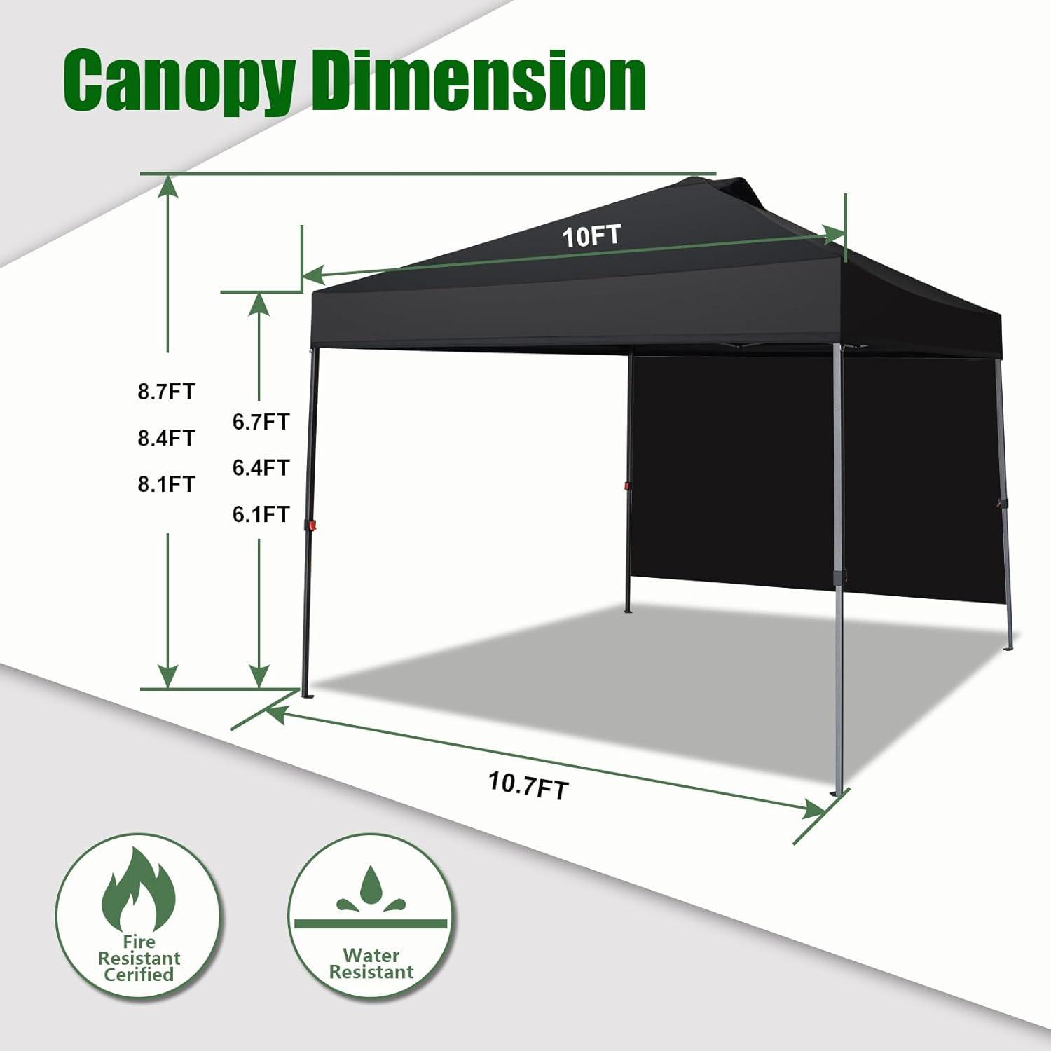 Carpa Plegable Eurmax 3.05x3.05m con Pared Lateral y Accesorios