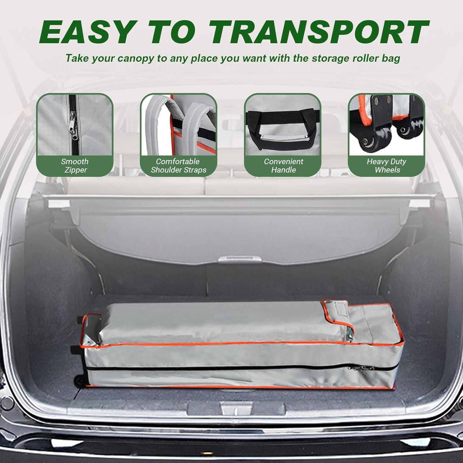 Carpa Plegable Eurmax 3.05x3.05m con Pared Lateral y Accesorios