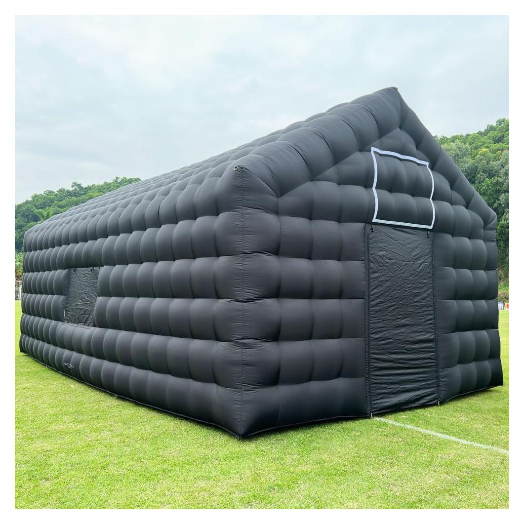 Inflatable Nightclub 29.5X16.5X14Ft Large Black Disco Cube Gazebo Event House with Logo Area & Blower Portable Inflatable Party Tent for Birthday, School Events, Backyard Party, Rental Business