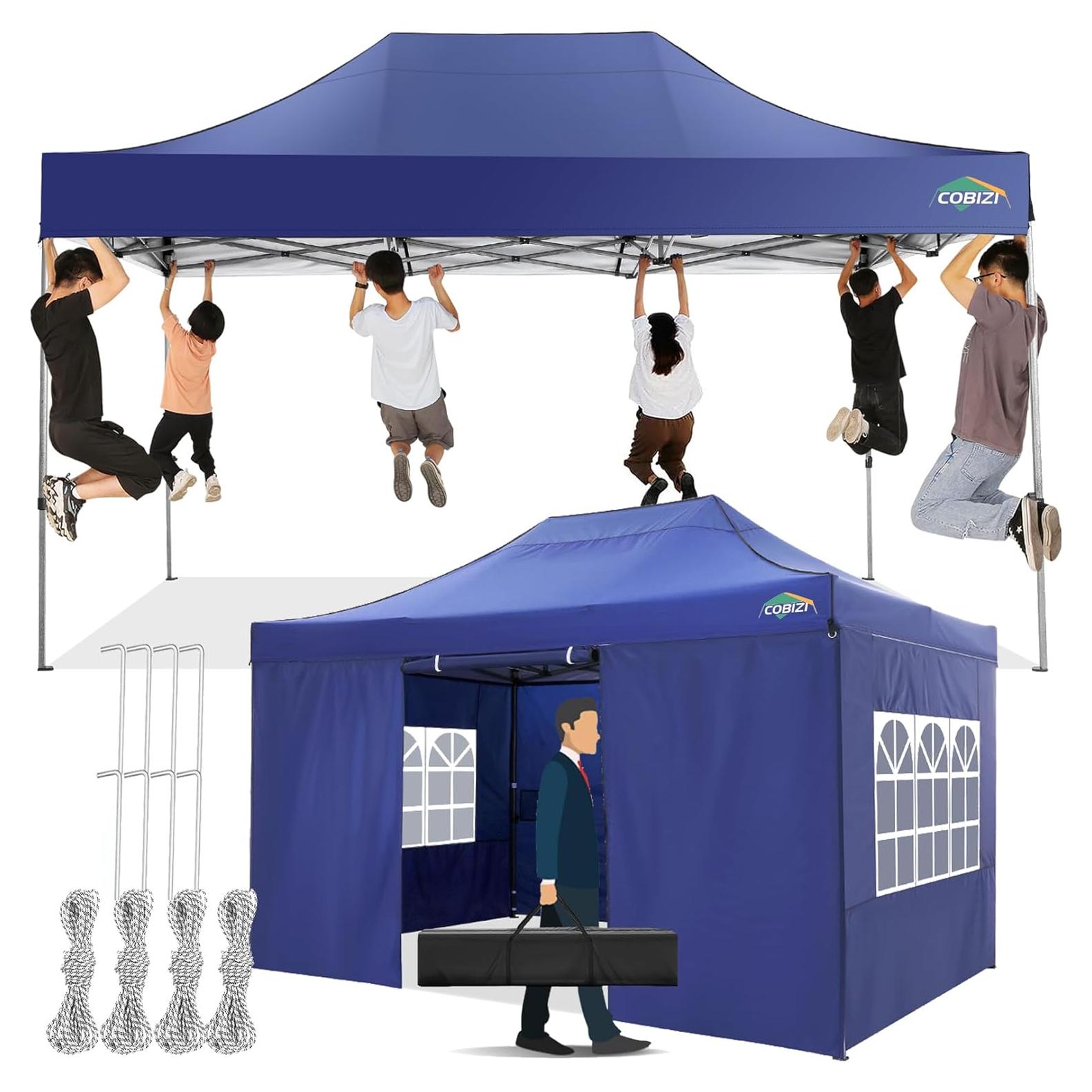 Carpa Plegable COBIZI 10x15m Impermeable con 4 Paredes Laterales