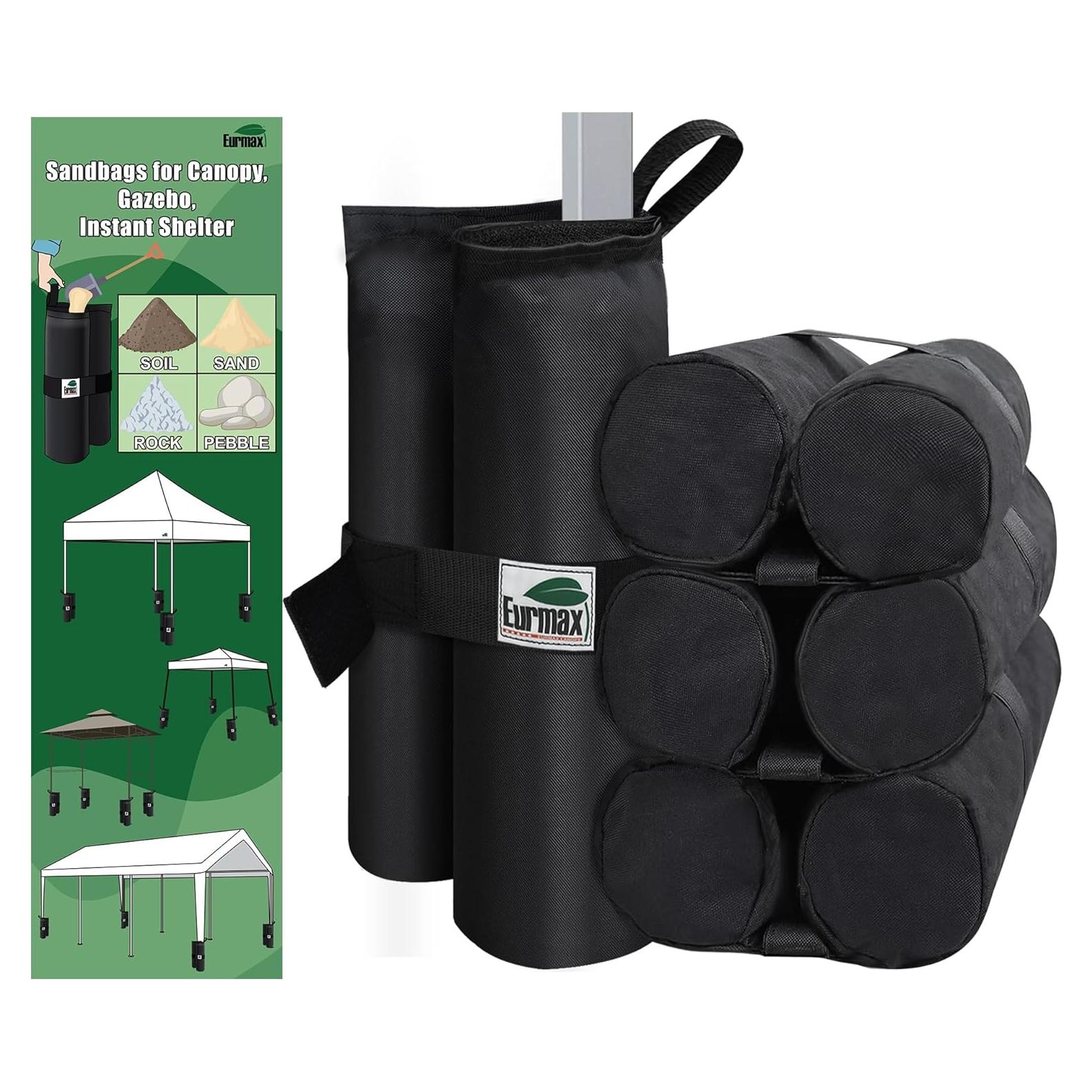 Bolsas de peso para toldo Eurmax Negro - Juego de 4, 13.6-15.9 kg