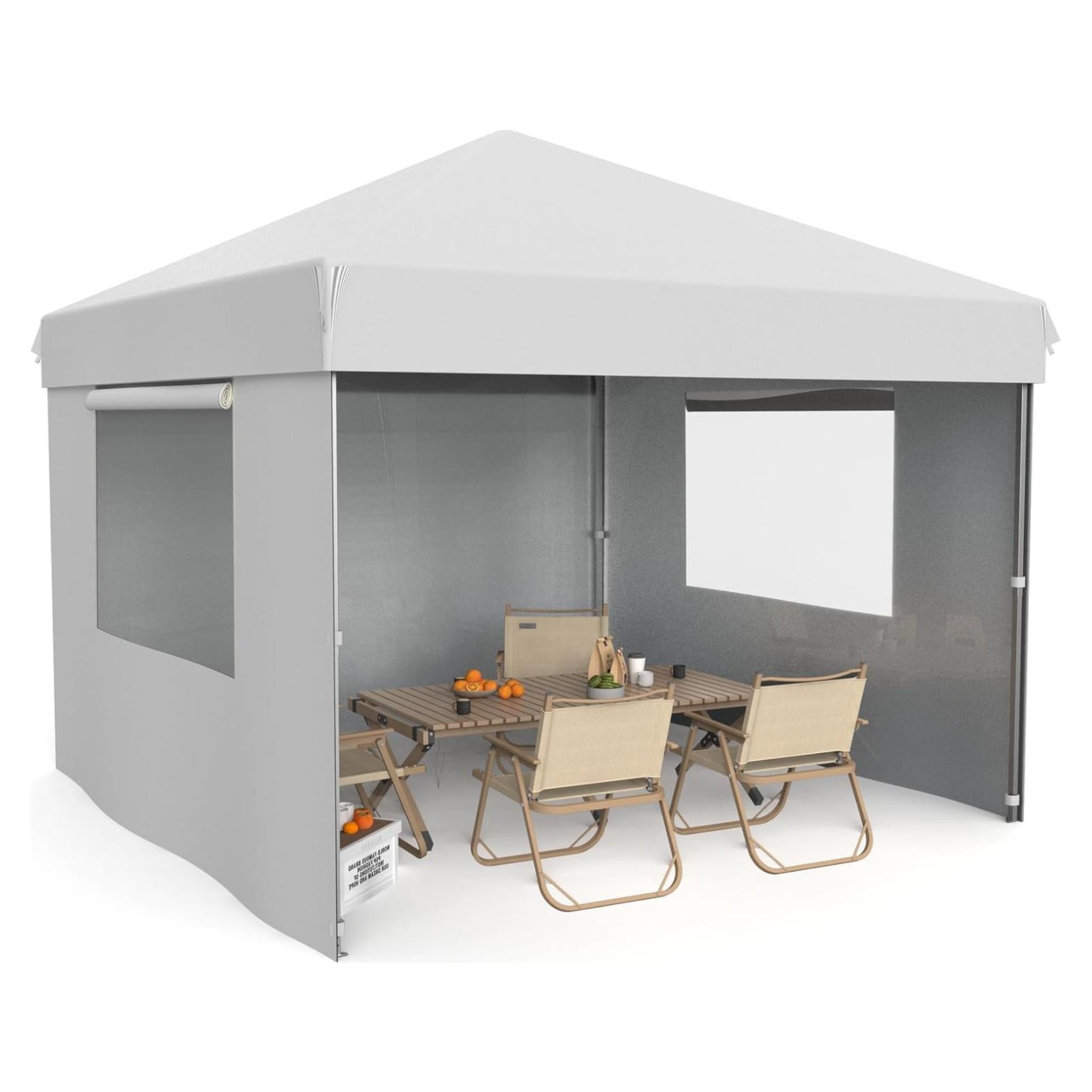 Carpa Plegable 3 Paredes Hipicute 10x10 ft Blanca Resistente