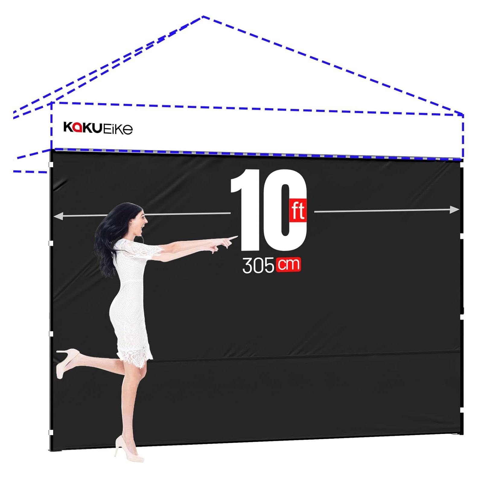 Pared Lateral 300D KaKuEike para Carpa 10x10 Negra Impermeable