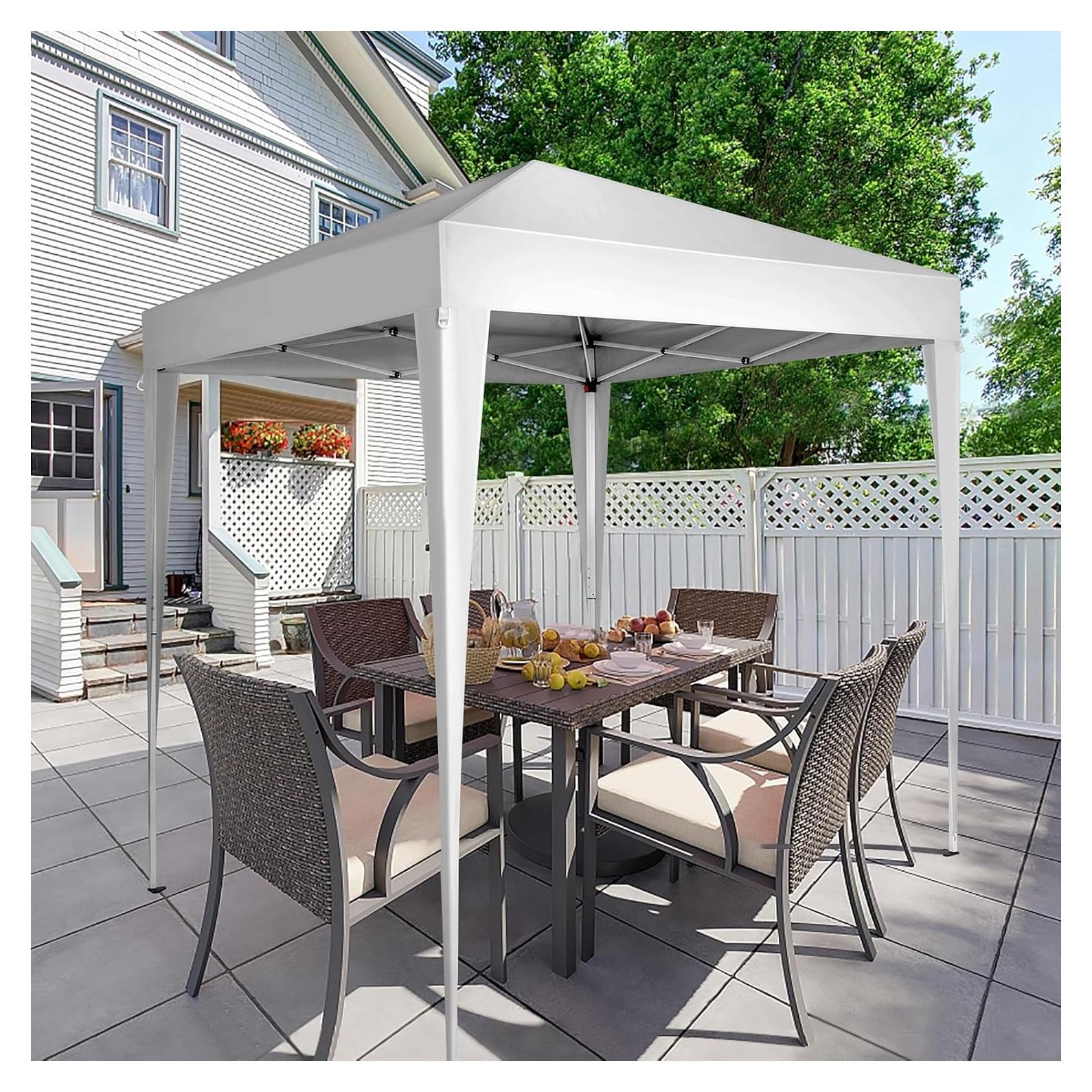 Toldo portátil Thxjuhio 2x2m resistente UV y agua - Blanco