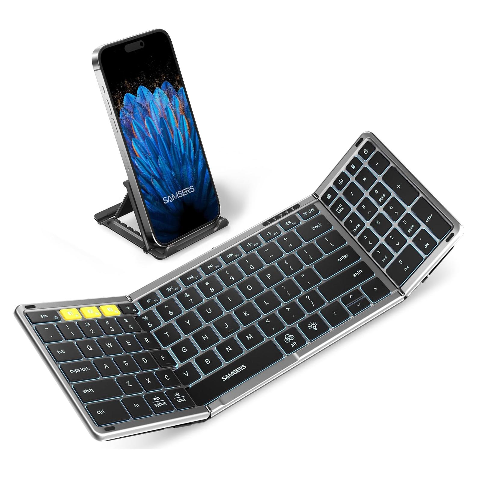 Teclado Bluetooth Plegable Samsers con Retroiluminación