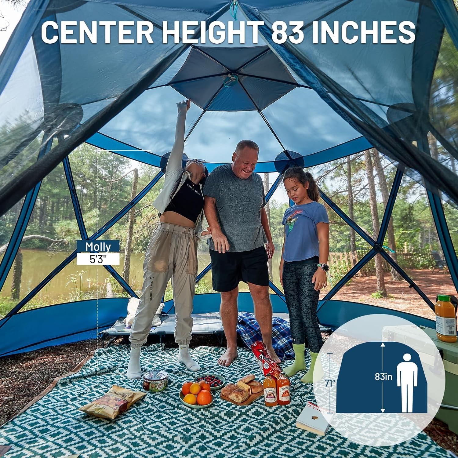 Gazebo Timber Ridge 3.5x3.0m Azul, Carpa Portátil para Camping