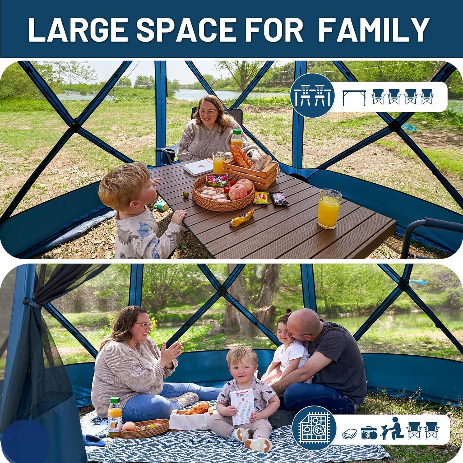 Gazebo Timber Ridge 3.5x3.0m Azul, Carpa Portátil para Camping