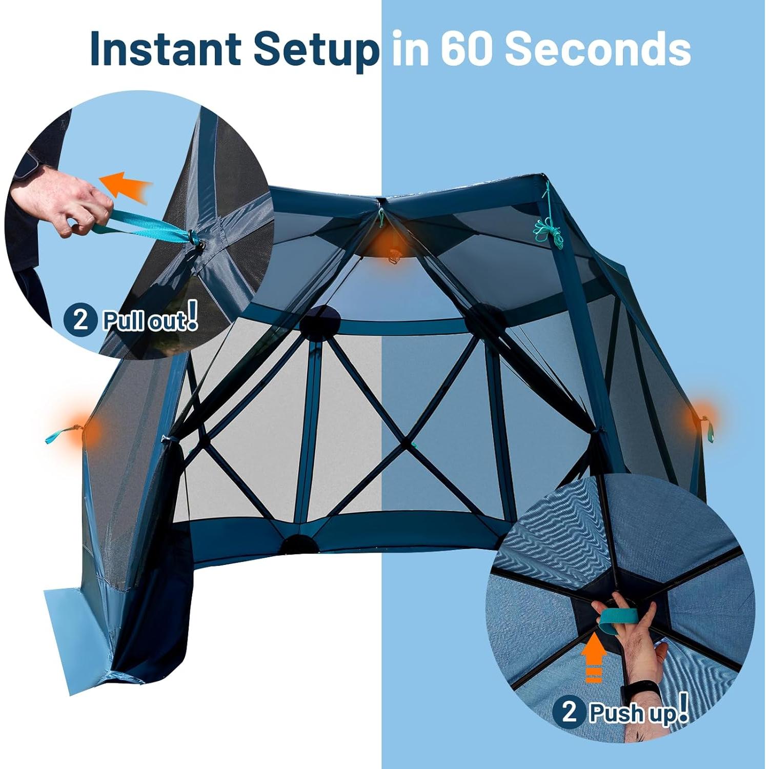 Gazebo Timber Ridge 3.5x3.0m Azul, Carpa Portátil para Camping