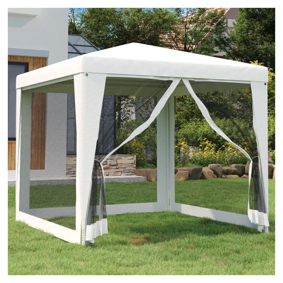 Carpa de Fiesta KCCLVER 2.5m x 2.5m Blanca con Paredes de Malla