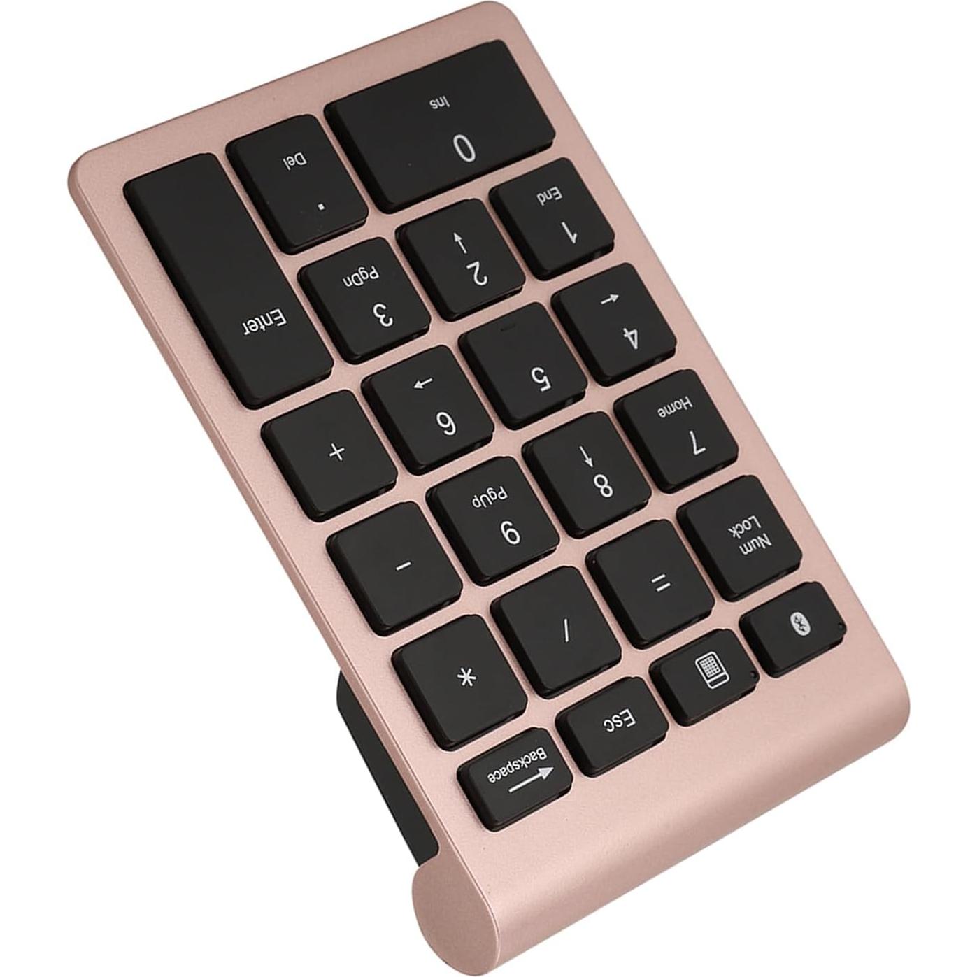 POCREATION Numeric Keypad, Bt304 22 Keys Mini Keyboard, Numeric Keypad Mini Keyboard, Keyboards Accessories Compatible, with Bluetooth 5.0 (Rose Gold)