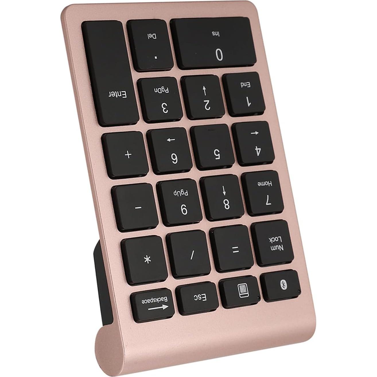 POCREATION Numeric Keypad, Bt304 22 Keys Mini Keyboard, Numeric Keypad Mini Keyboard, Keyboards Accessories Compatible, with Bluetooth 5.0 (Rose Gold)