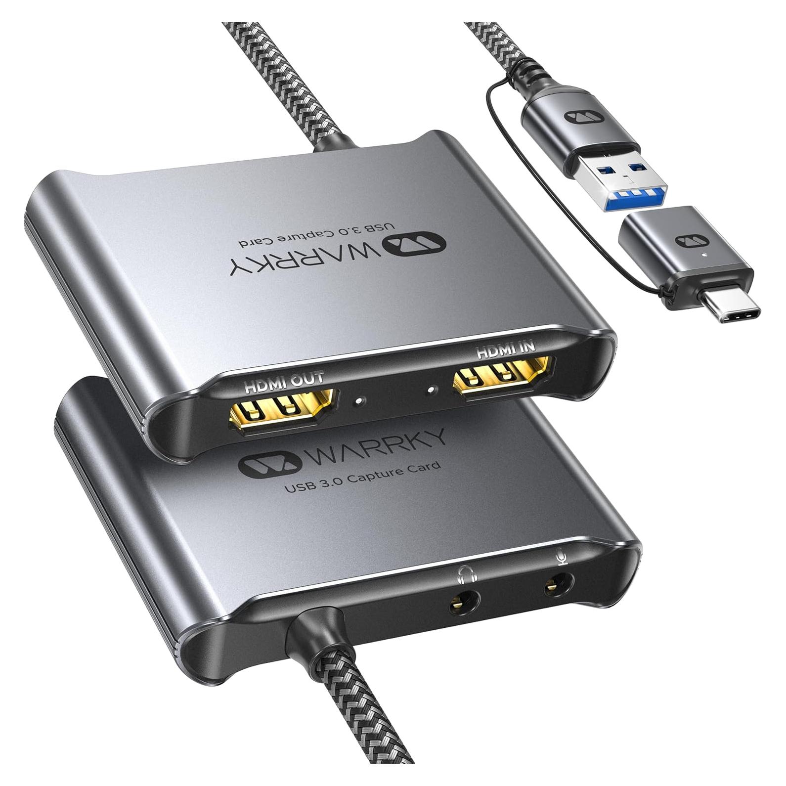 Tarjeta de Captura WARRKY 4K HDMI 1080P 60FPS Gris