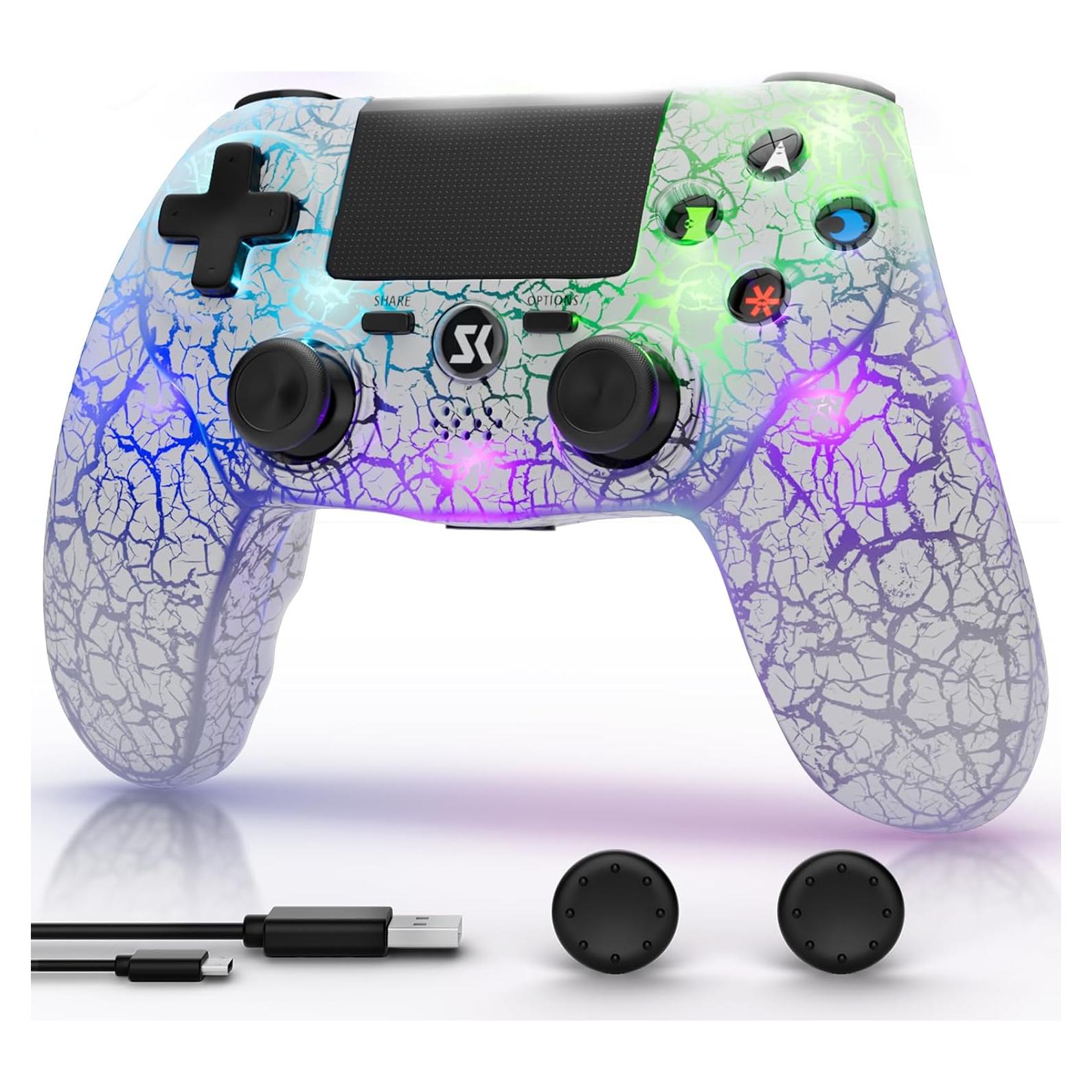 Controlador Inalámbrico CHENGDAO para PS4 Blanco RGB