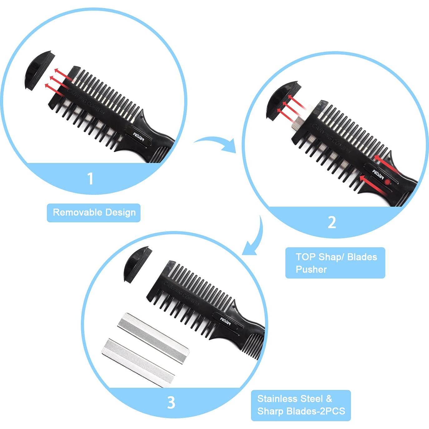 Peine Cortador de Cabello FEISIER con Cuchillas Doble Filo