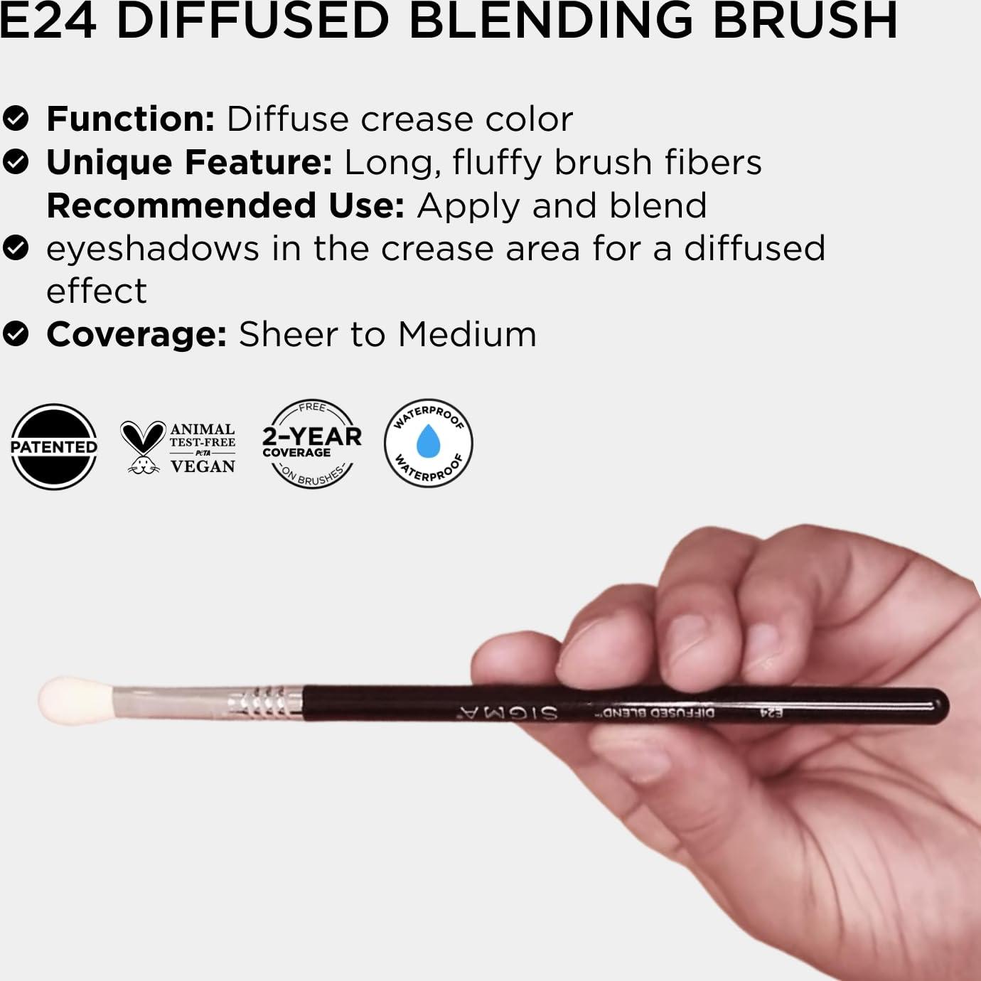 Brocha de Difuminado E24 Sigma Beauty - Fibra Suave 18.5 cm