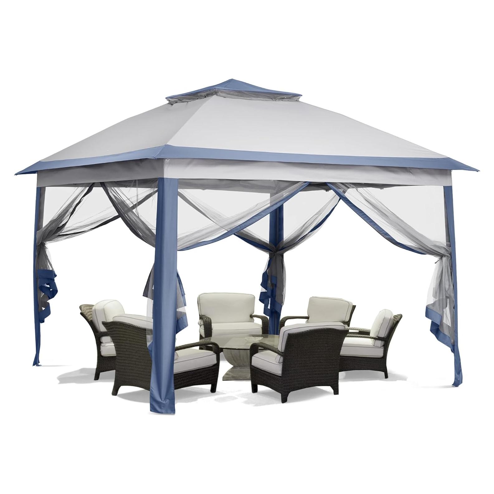 Carpa Plegable GDY 3.35x3.35m con Mosquitera Azul