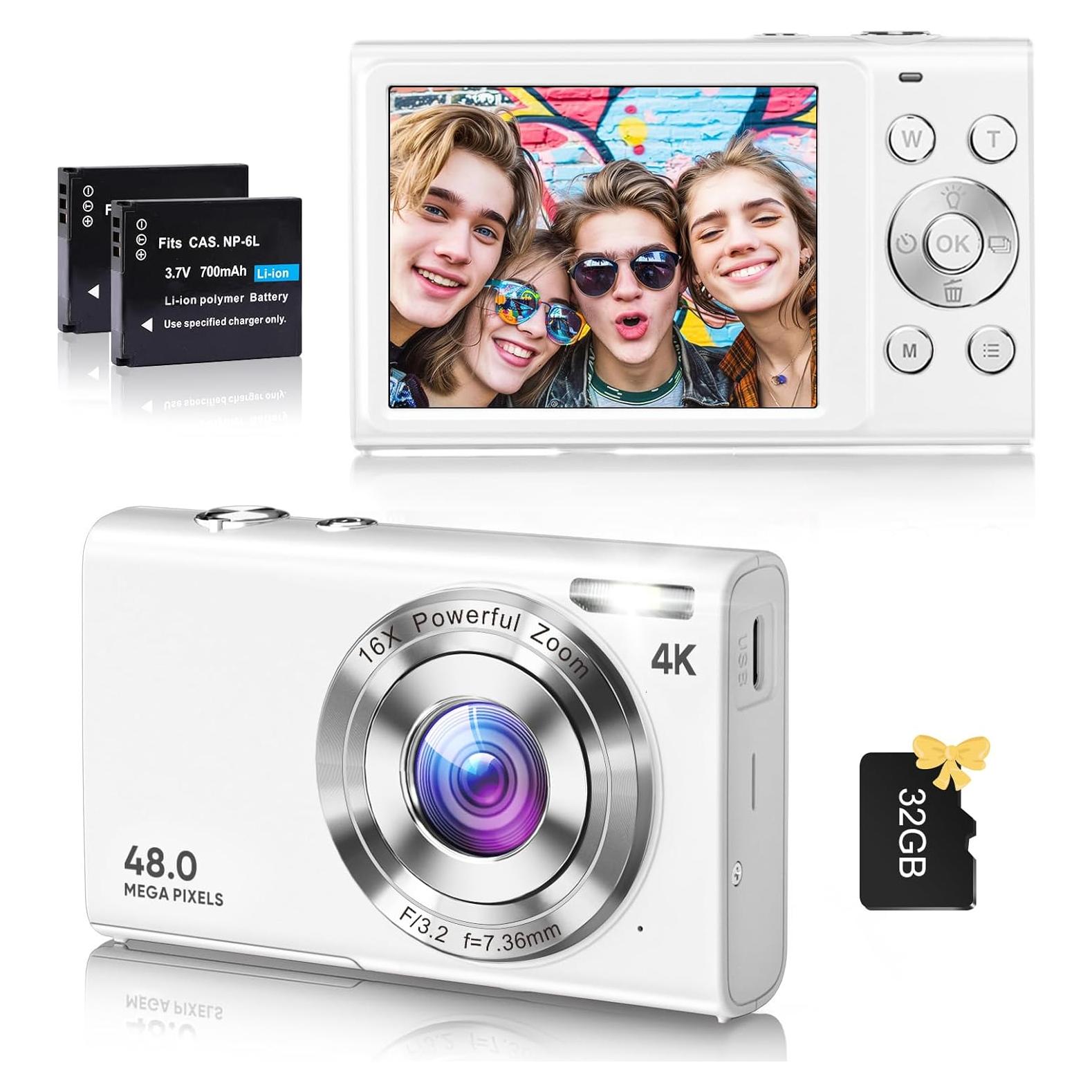 Cámara Digital FJFJOPK DC402 48MP 4K Zoom 16x Anti-Vibración