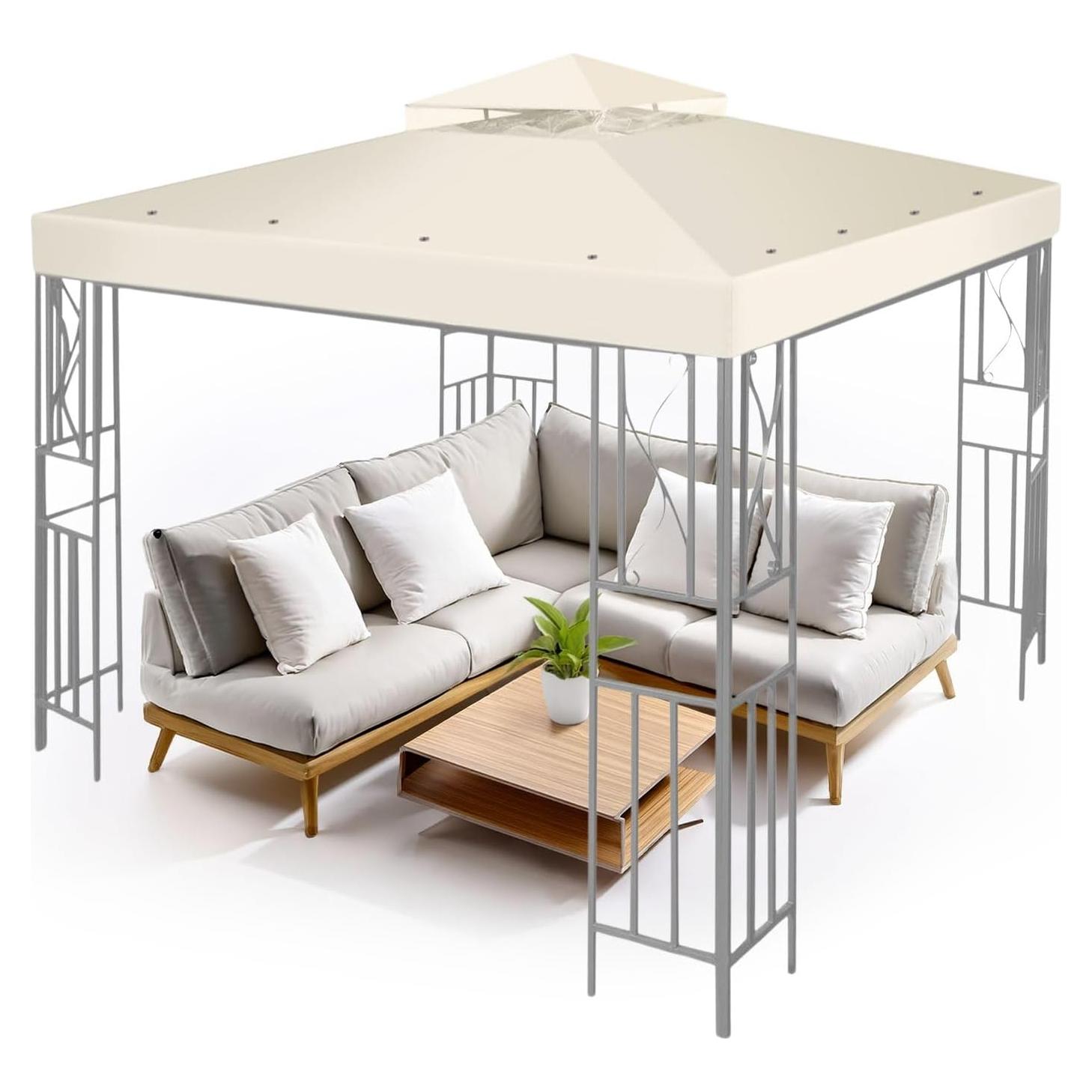 Cubierta de Reemplazo para Gazebo Flexzion 3.66m x 3.66m Marfil