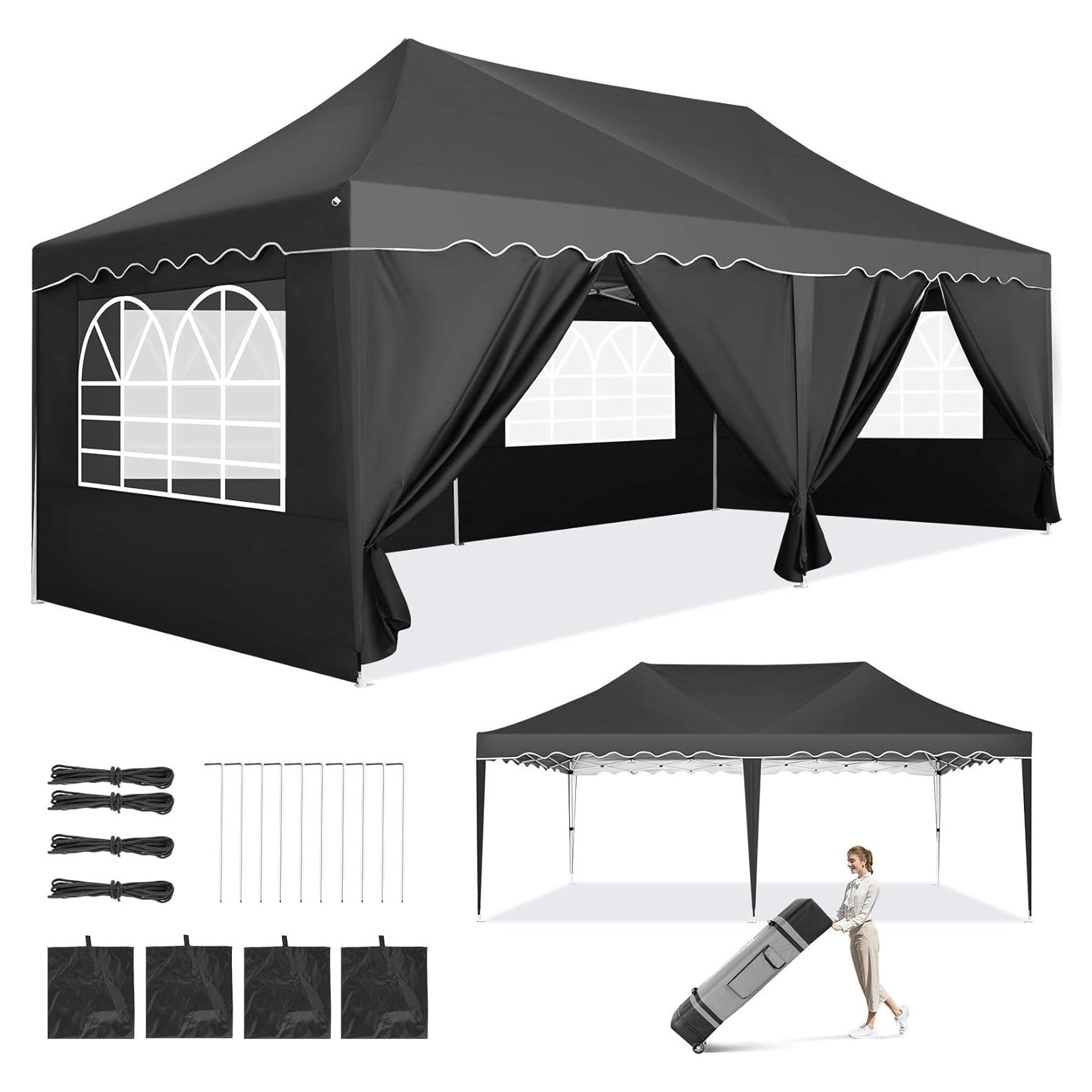 Carpa Plegable COBIZI 10x6m Impermeable con Paredes Laterales