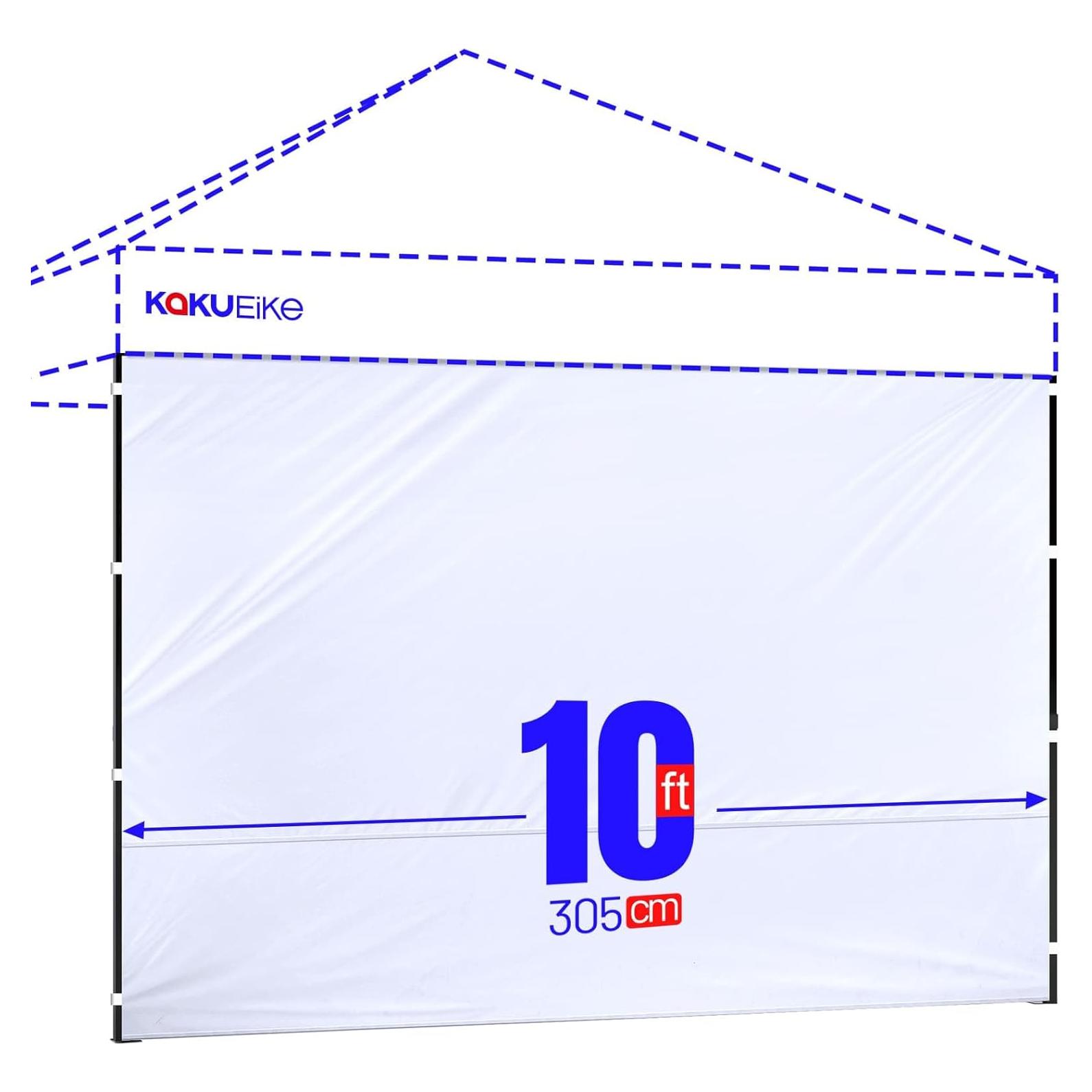 Pared Lateral de Carpa Plegable KaKuEike 10x10 Blanca Impermeable