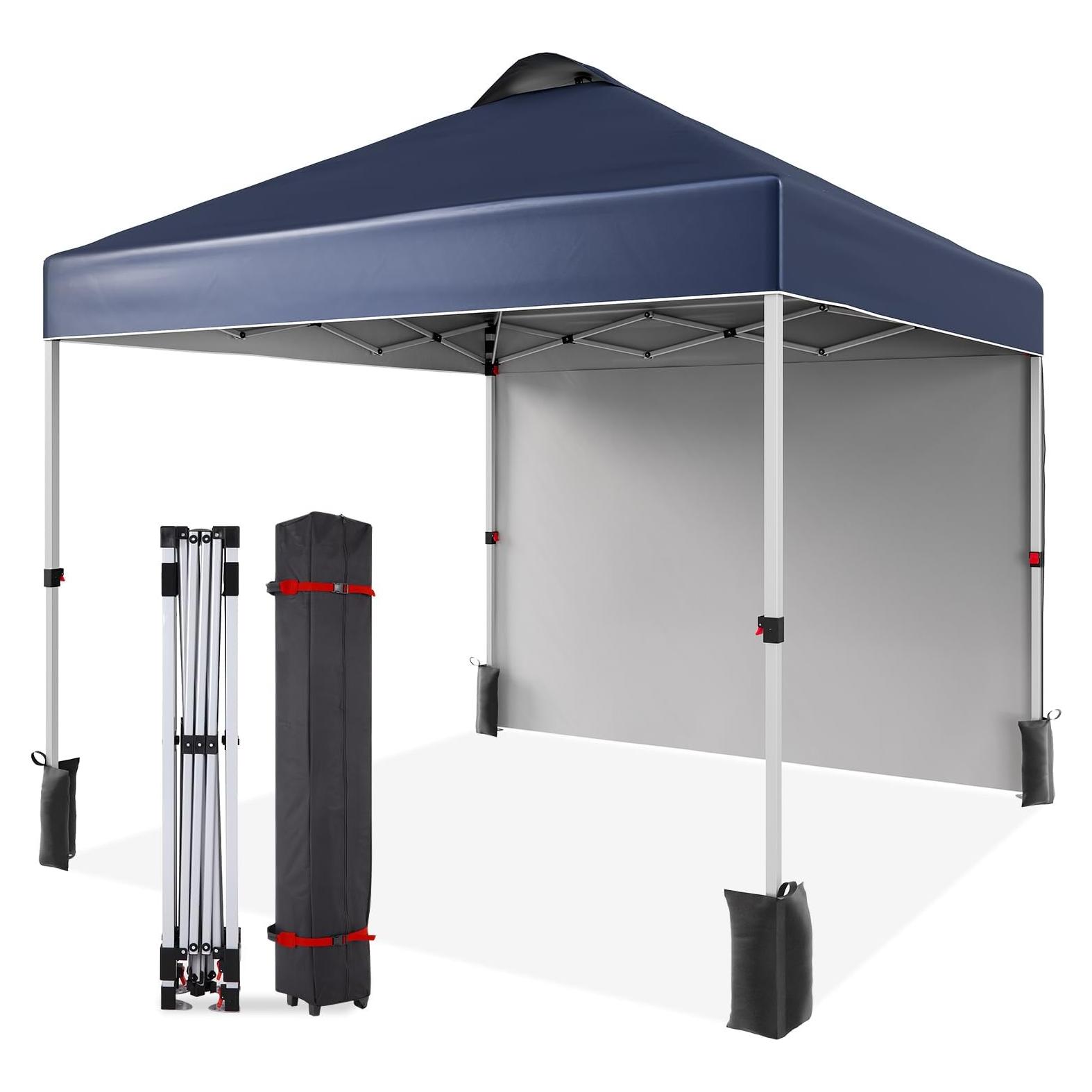 Carpa Plegable 3x3m GarveeLife con 1 Pared Lateral - Azul Marino