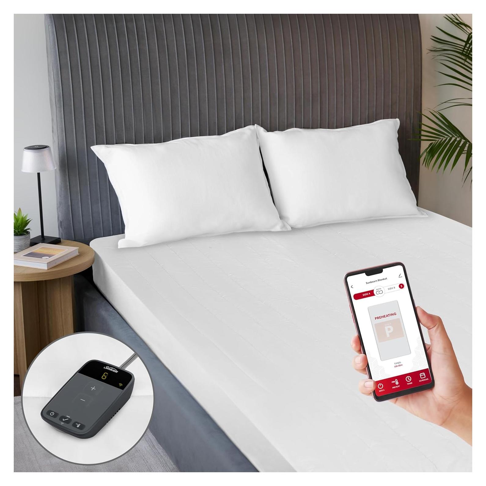 Protector de colchón calefaccionado Sunbeam individual 99x191 cm