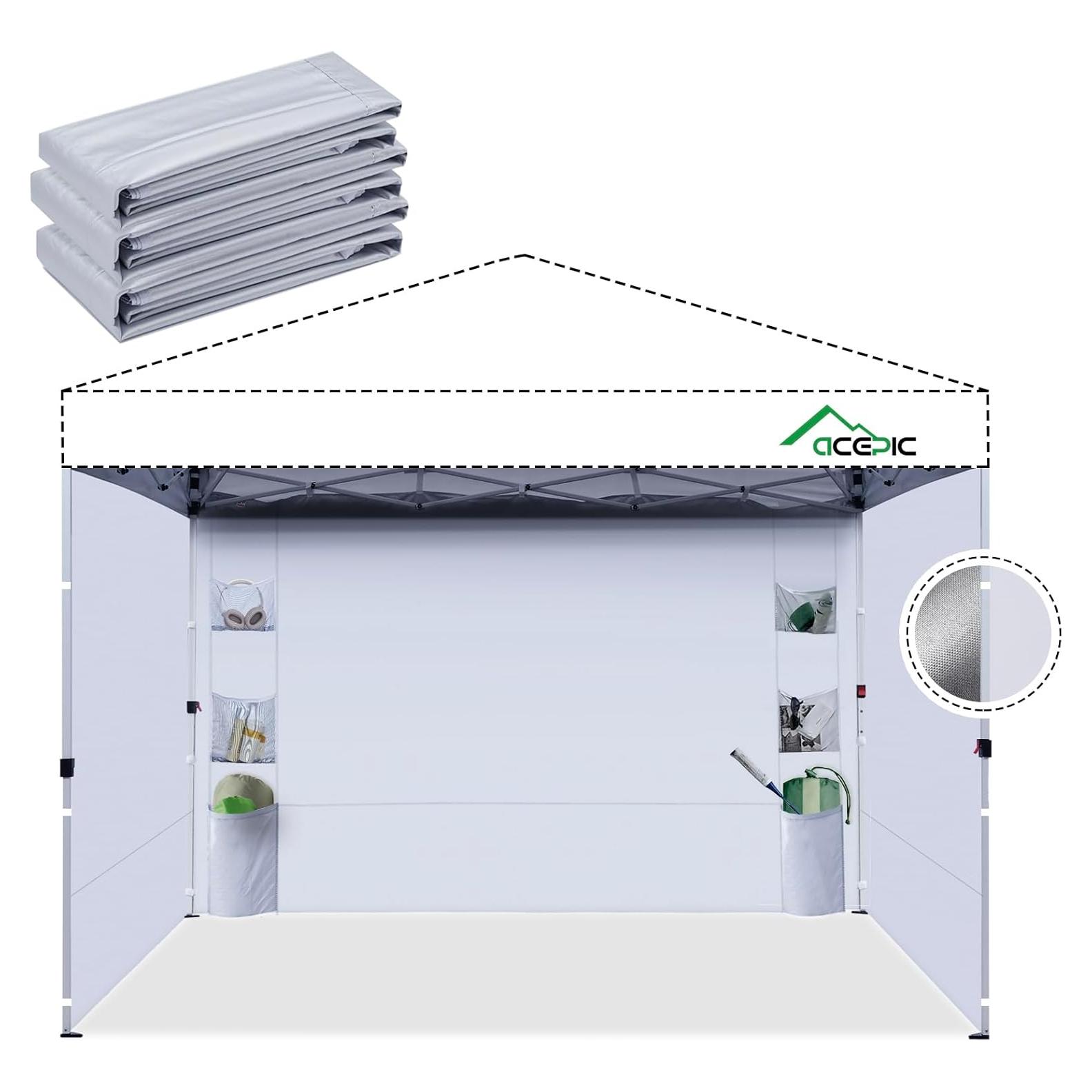 Paredes Laterales para Carpa 10x10 Acepic, Impermeables UV