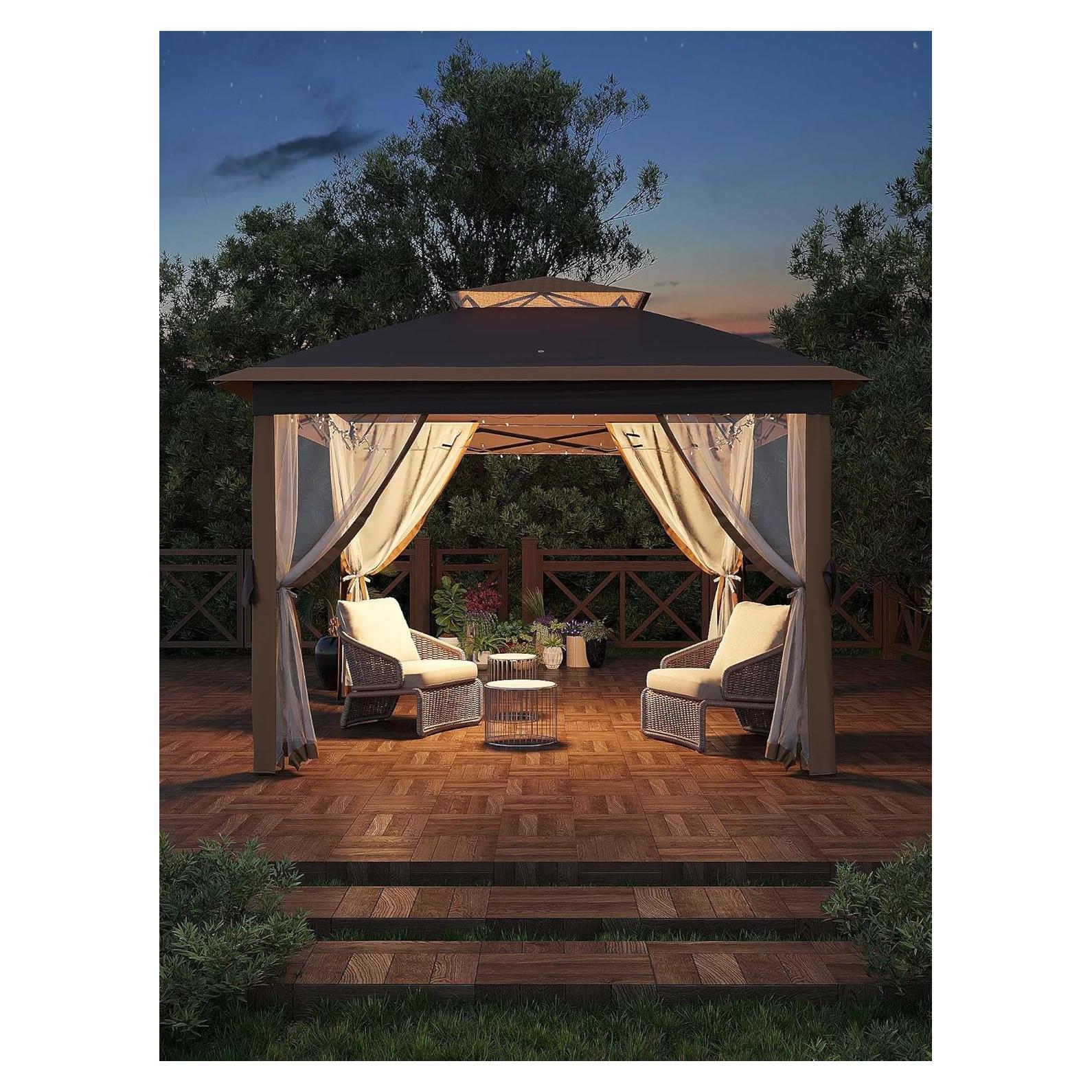 Carpa Gazebo Pop Up 3.35x3.35m GarveeLife con Mosquitera
