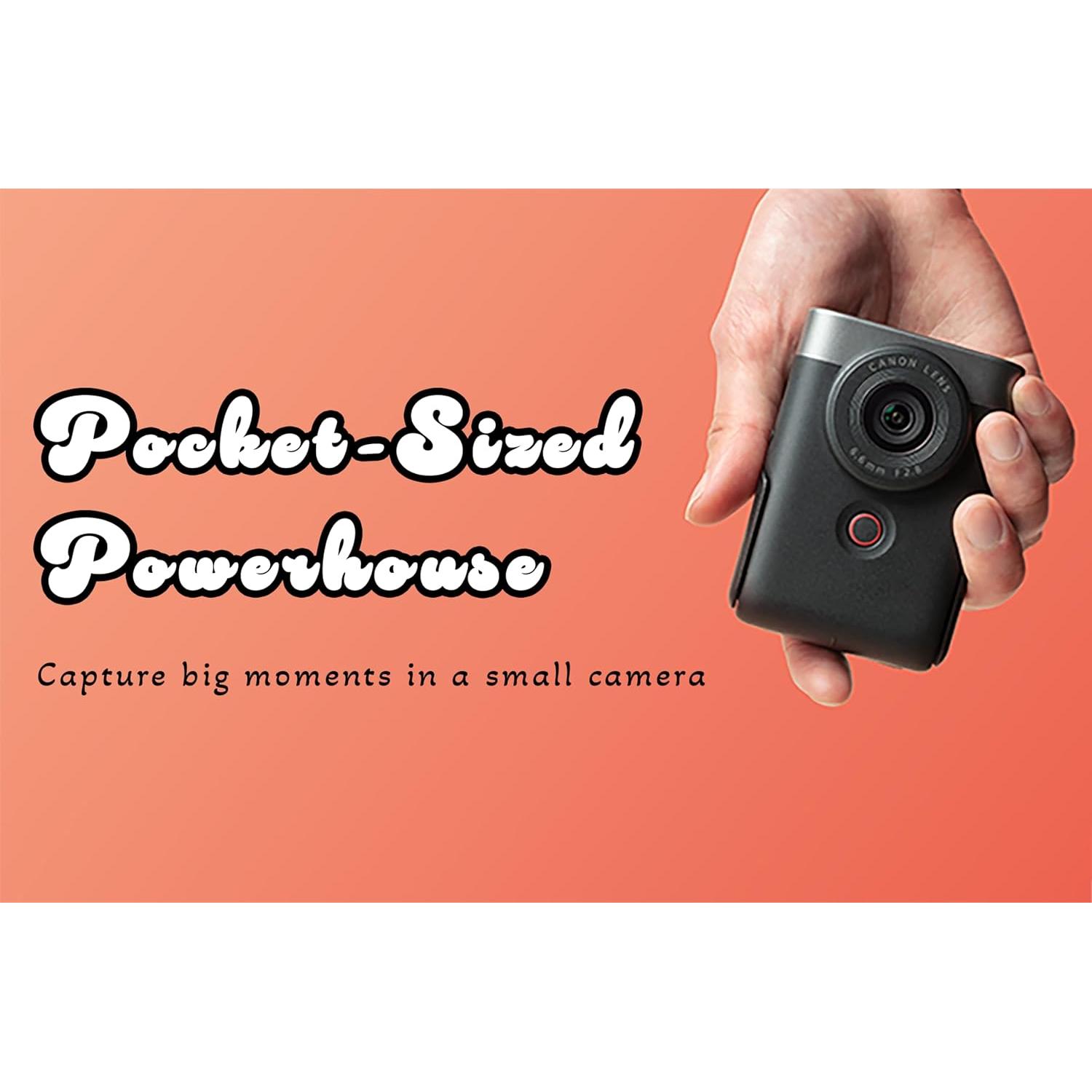 Cámara Canon PowerShot V10 Compacta 4K con Soporte Negro