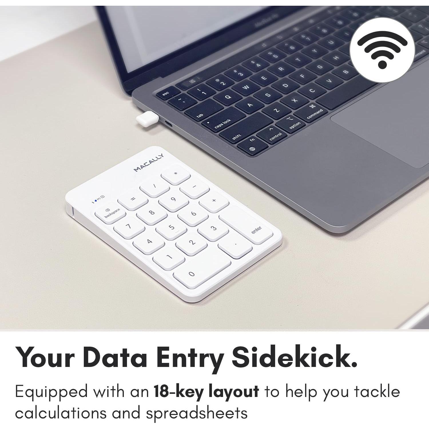 Teclado Numérico Inalámbrico Macally USB-C 10 Teclas