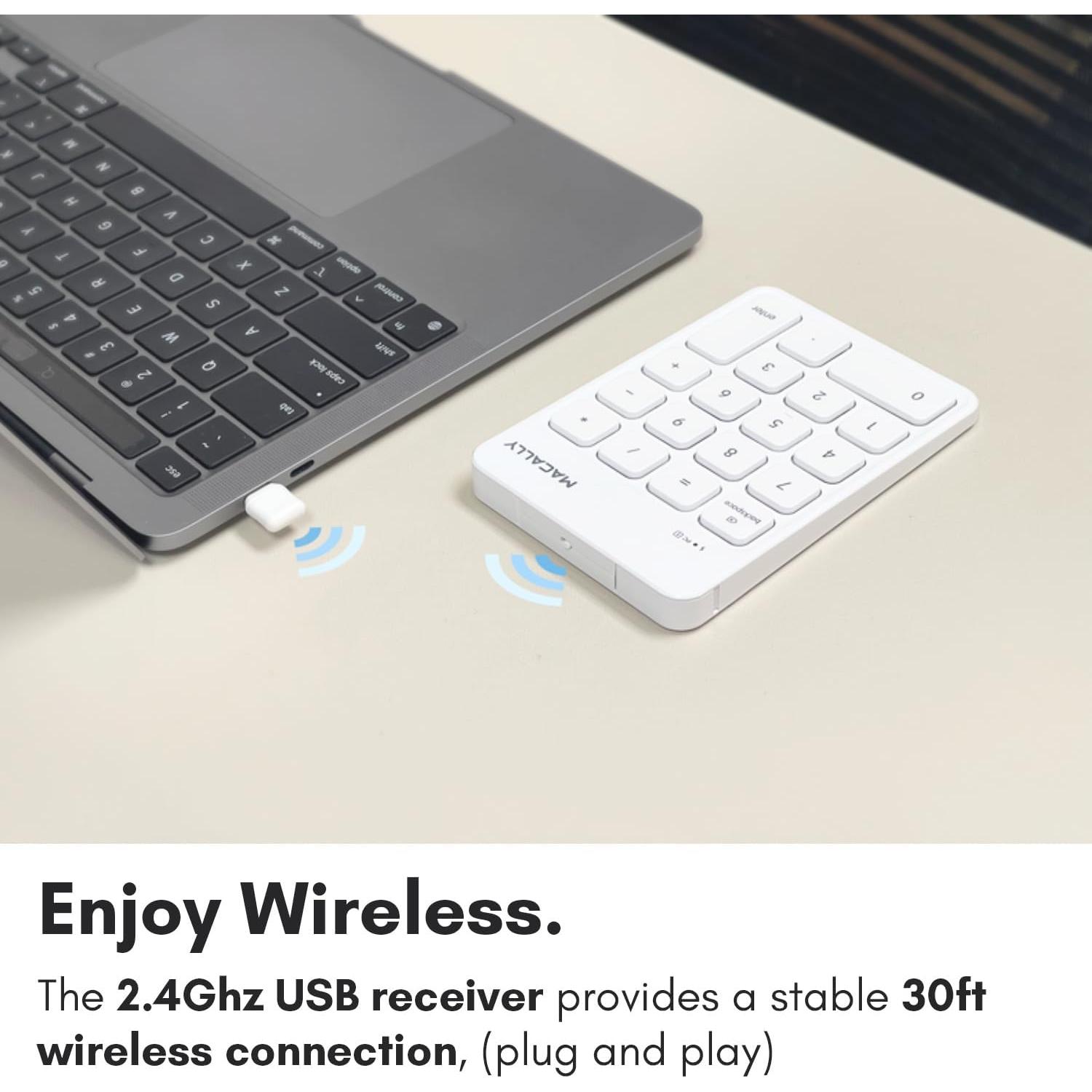 Teclado Numérico Inalámbrico Macally USB-C 10 Teclas